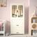 Front. LOVMOR - LOVMOR Metal Pantry Storage Cabinet with Freestanding Cupboard and Retractable Doors,White - White.