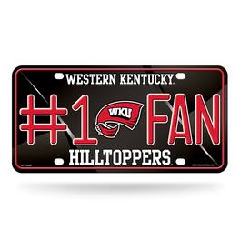 Rico Industries - Western Kentucky Hilltoppers #1 Fan Metal License Plate Tag - Number One! Let's Go - Multi