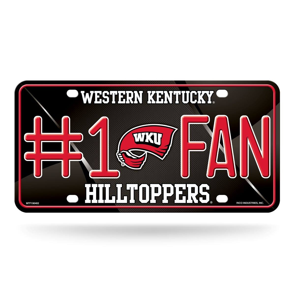 Western Kentucky Hilltoppers #1 Fan Metal License Plate Auto Tag