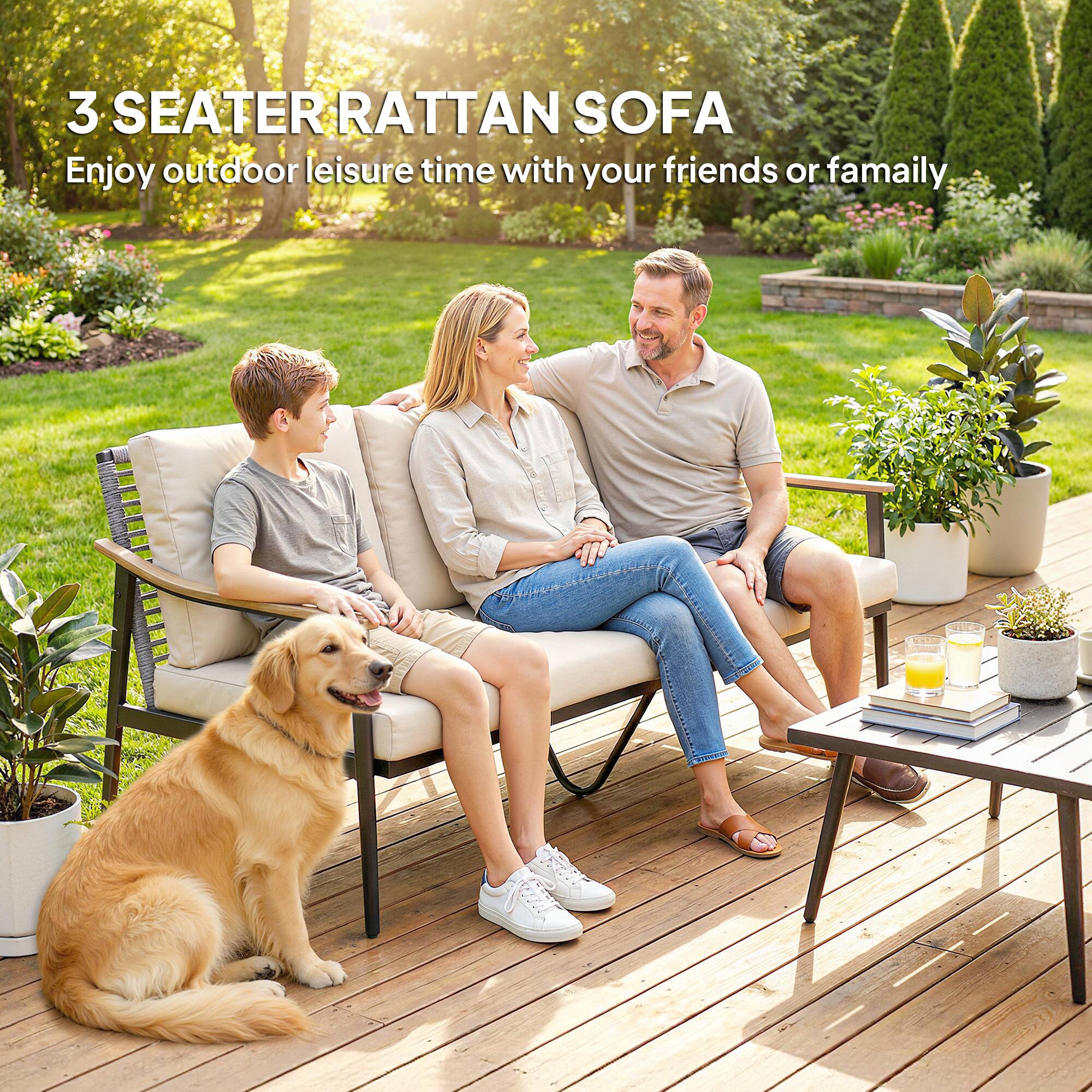 3 SEATER RATTAN SOFA  
Enjoy outdoor leisure time with your friends or family