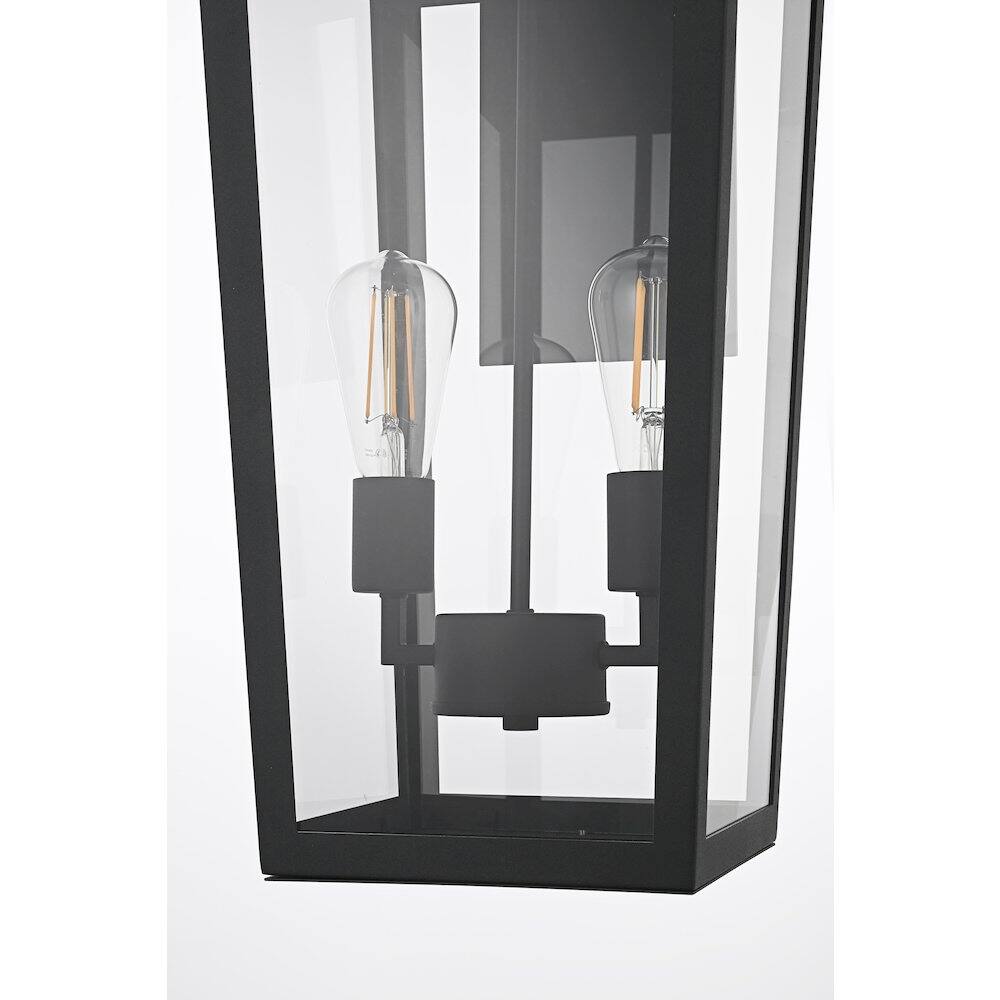 Alt View 1. Elegant Lighting - William 10 Inch Outdoor Wall Sconce In Black - Black.