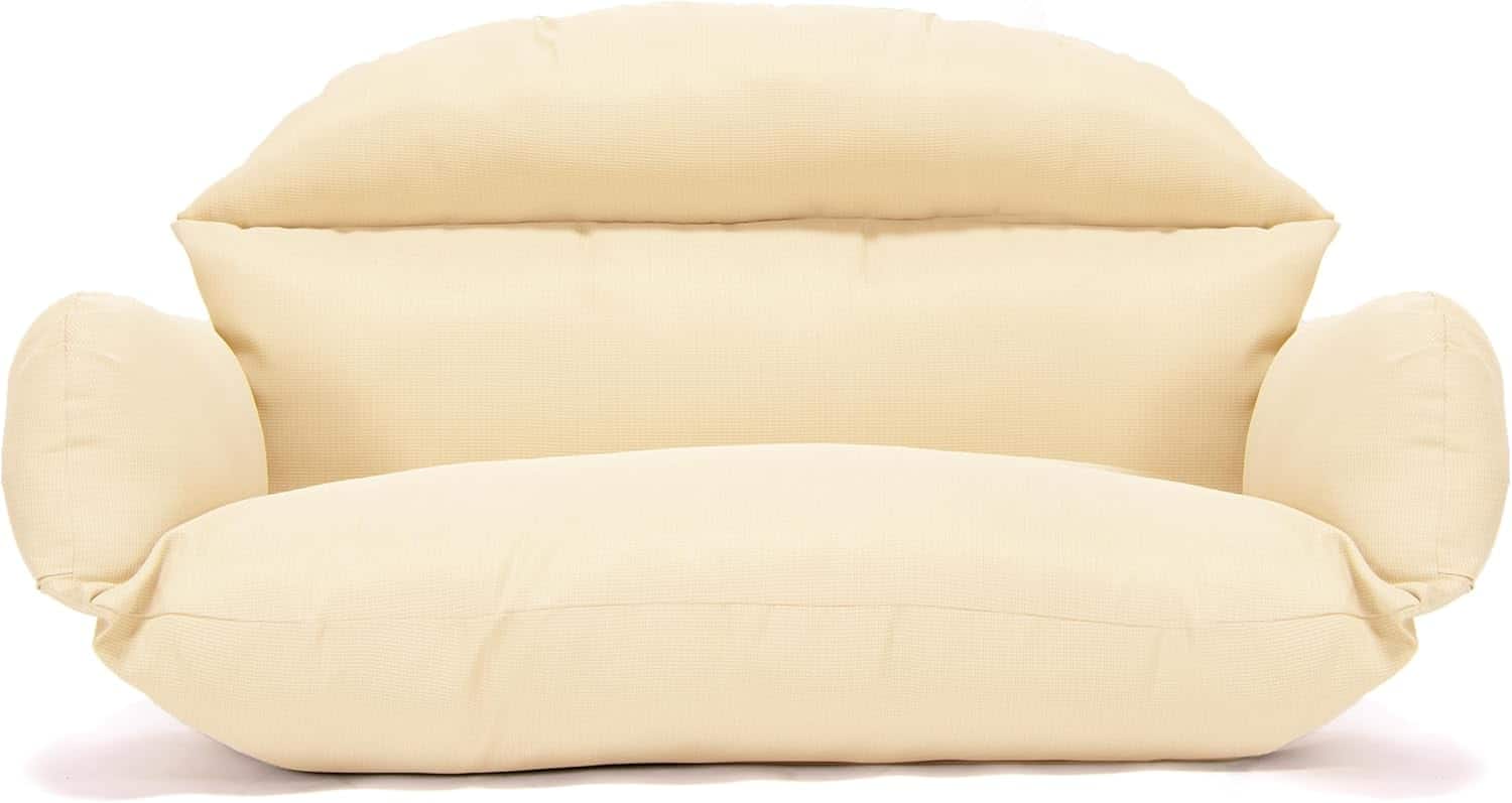 Front. LeisureMod - LeisureMod 2-Person Swing Chair Cushion, Plush Oxford Fabric, Weather-Resistant Hanging Egg Chair Replacement - Cream.