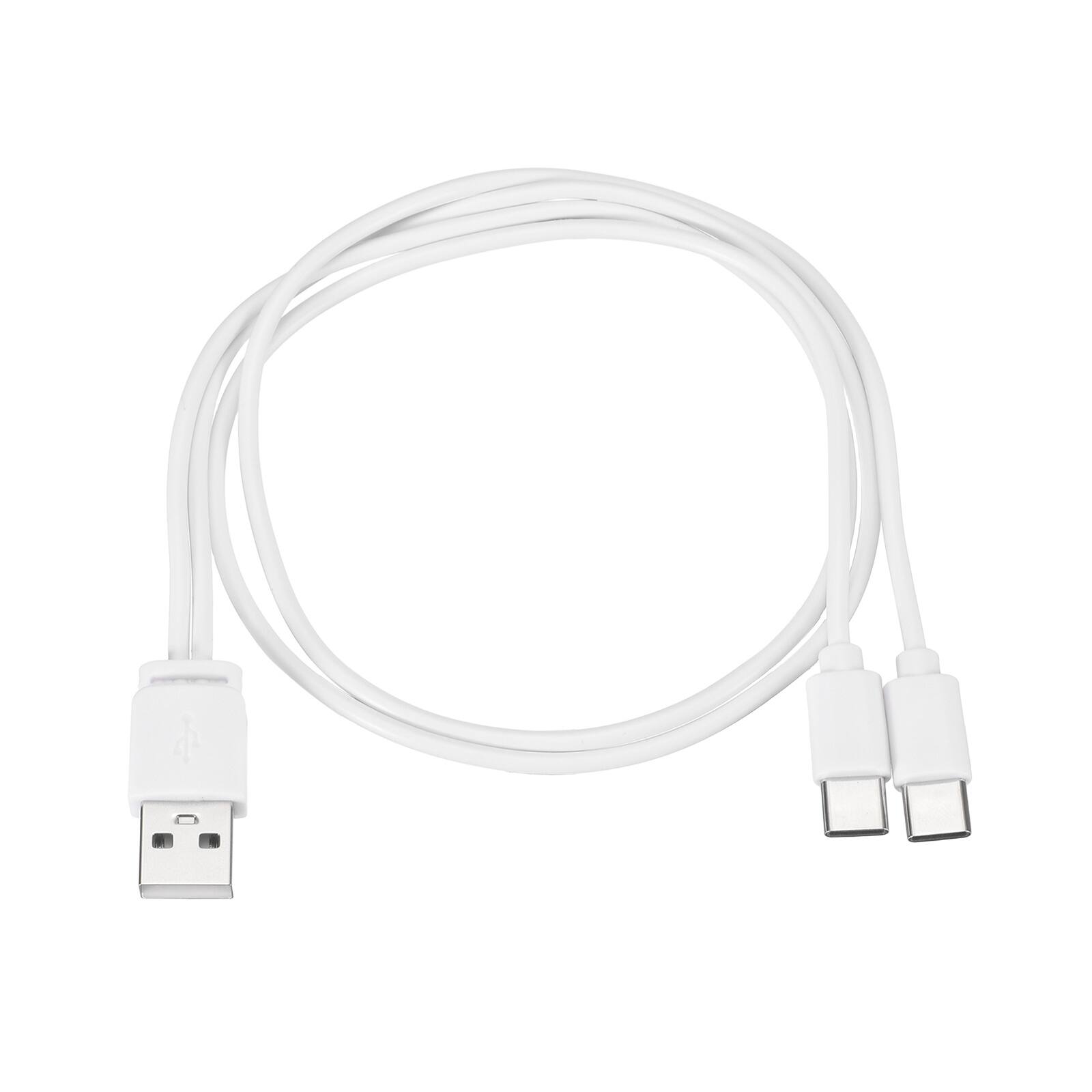 Front. Unique Bargains - Multi USB A to 2 USB-C Splitter, 2-in-1, 20in, 5V 1A, 1pc - for Phone/Power Bank/Tablet - White.