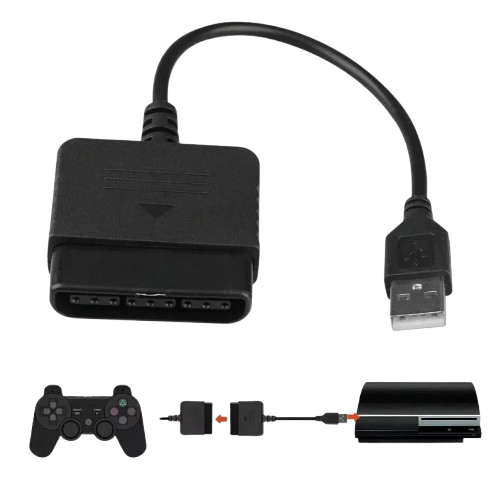 Front. Home Collection - USB PS2 To PS3 Game Controller Adaptor Converter Cable For Sony PlayStation 2 3.