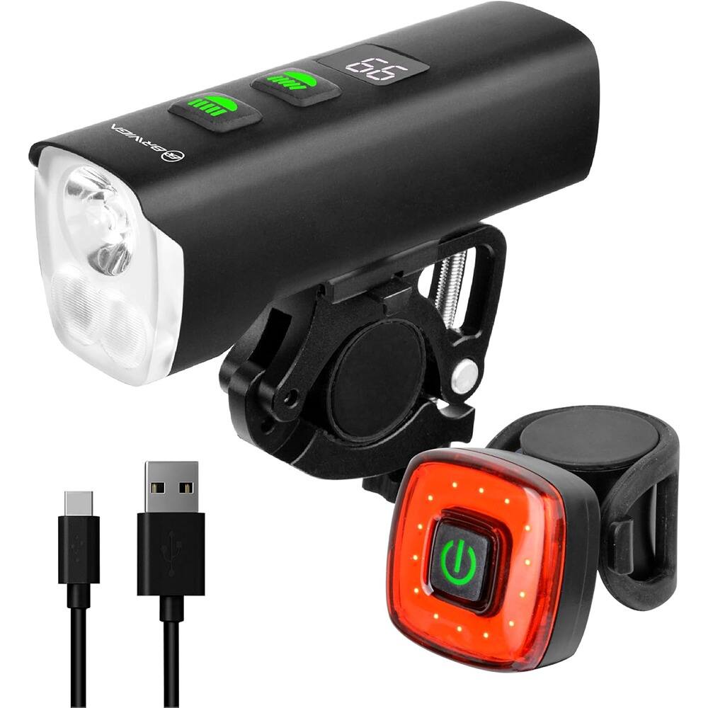 RTMB - 1500 Lumen Bike Light Set – USB Rechargeable, Front & Rear, Waterproof
