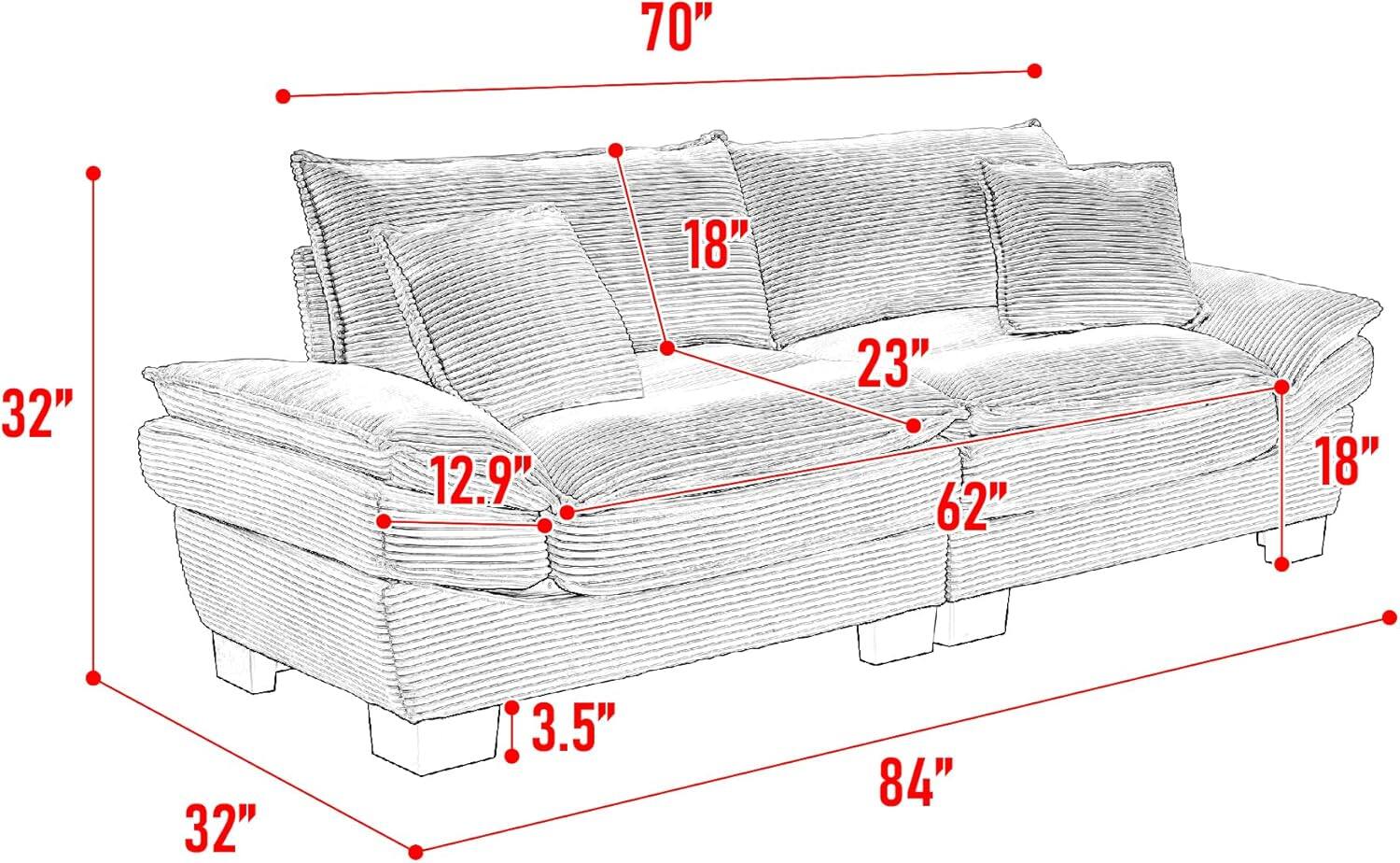 70"  
18"  
32"  
12.9"  
23"  
62"  
18"  
32"  
3.5"  
84"