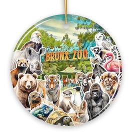 OrnamentallyYou - Bronx Zoo Animal Collage Ceramic Ornament New York City Traveler Souvenir - Multi-colored
