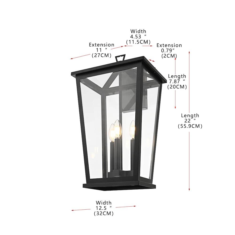 Elegant Lighting - Berks 12.5 Inch Outdoor Wall Sconce In - Black price history on PriceWatchPro