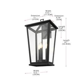 Elegant Lighting - Berks 12.5 Inch Outdoor Wall Sconce In - Black