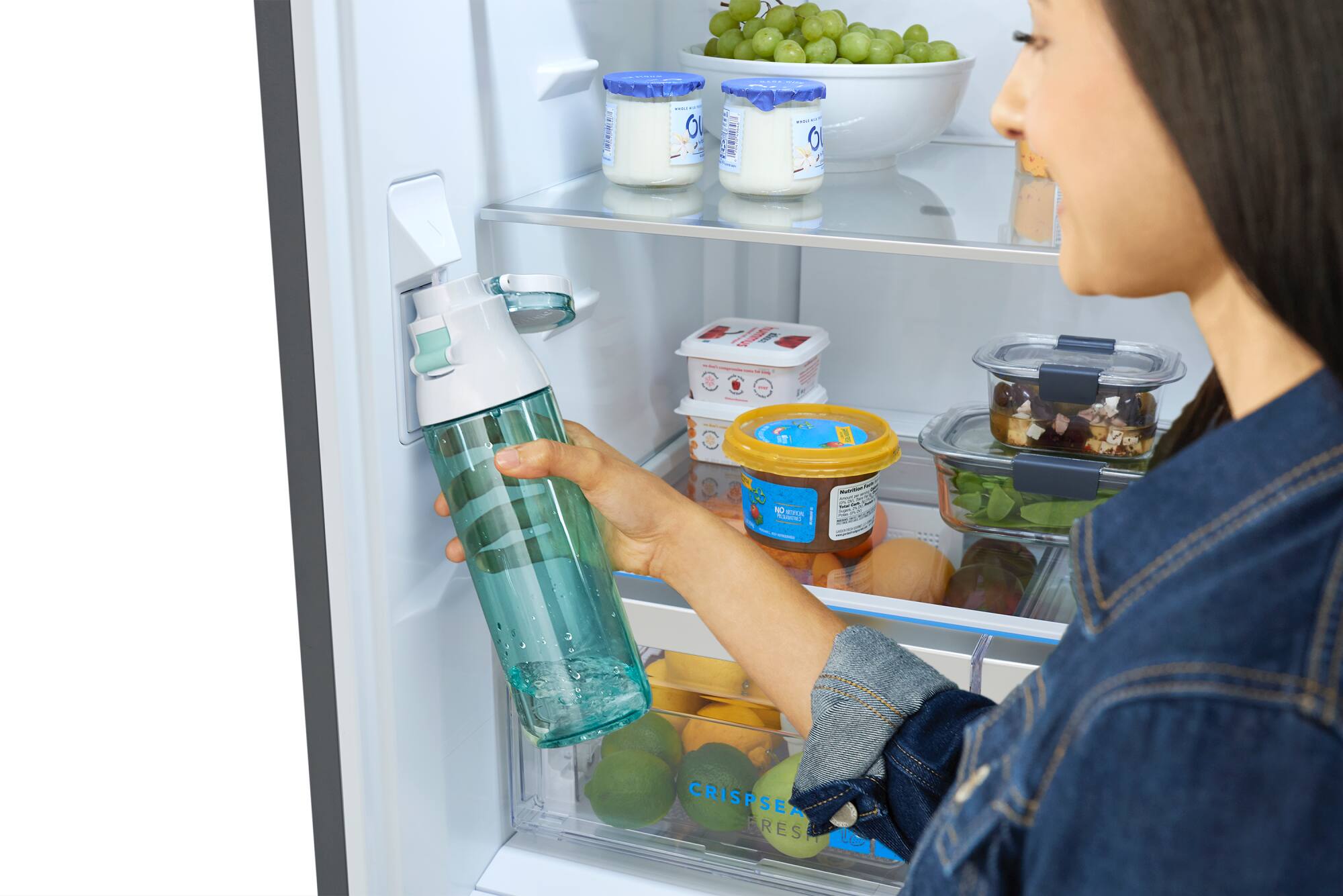 The text on the image reads "Fresh crisp veggies."