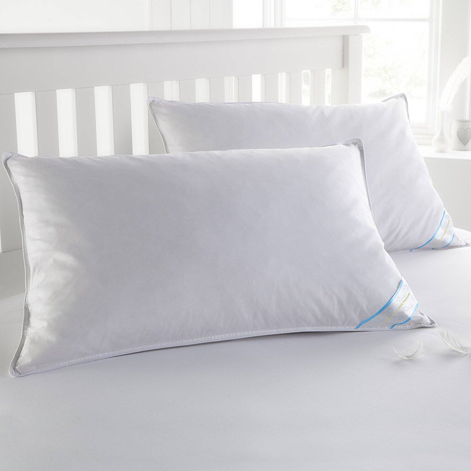 Left. BeautySleep - BeautySleep 2-4 Pack Feather Cotton Pillow Set - Standard.