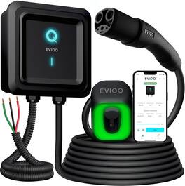 EVIQO - NACS Charger for Tesla 48 Amp - 240V Hardwired Wall EV Charger Level 2, 25ft Cable, WiFi, Smart App - NACS, Hardwired 48 Amps