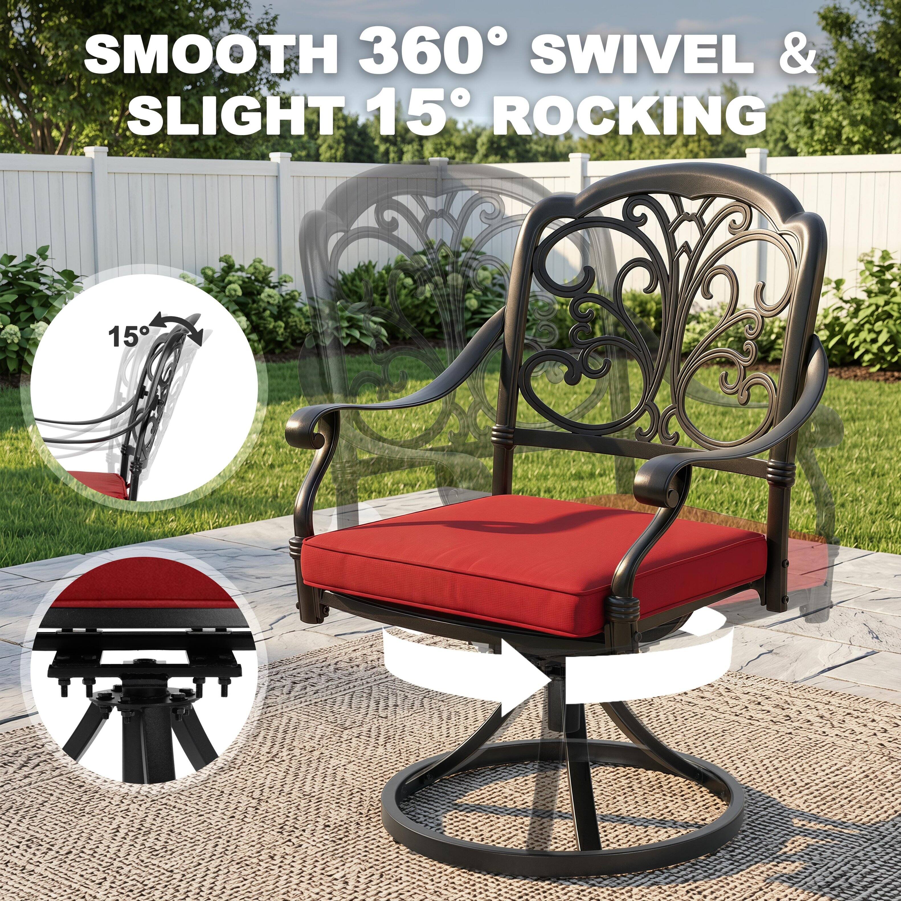 SMOOTH 360° SWIVEL & SLIGHT 15° ROCKING