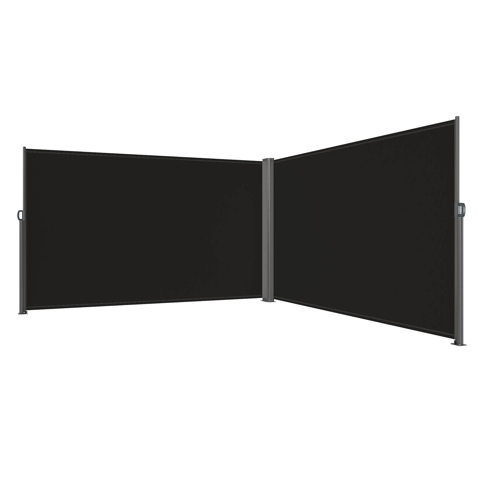 Alt View 5. VEVOR - Retractable Side Awning, 71''x 236'' Aluminum Outdoor Privacy Screen, 280g Polyester Waterproof Retractable Patio Screen - Black.