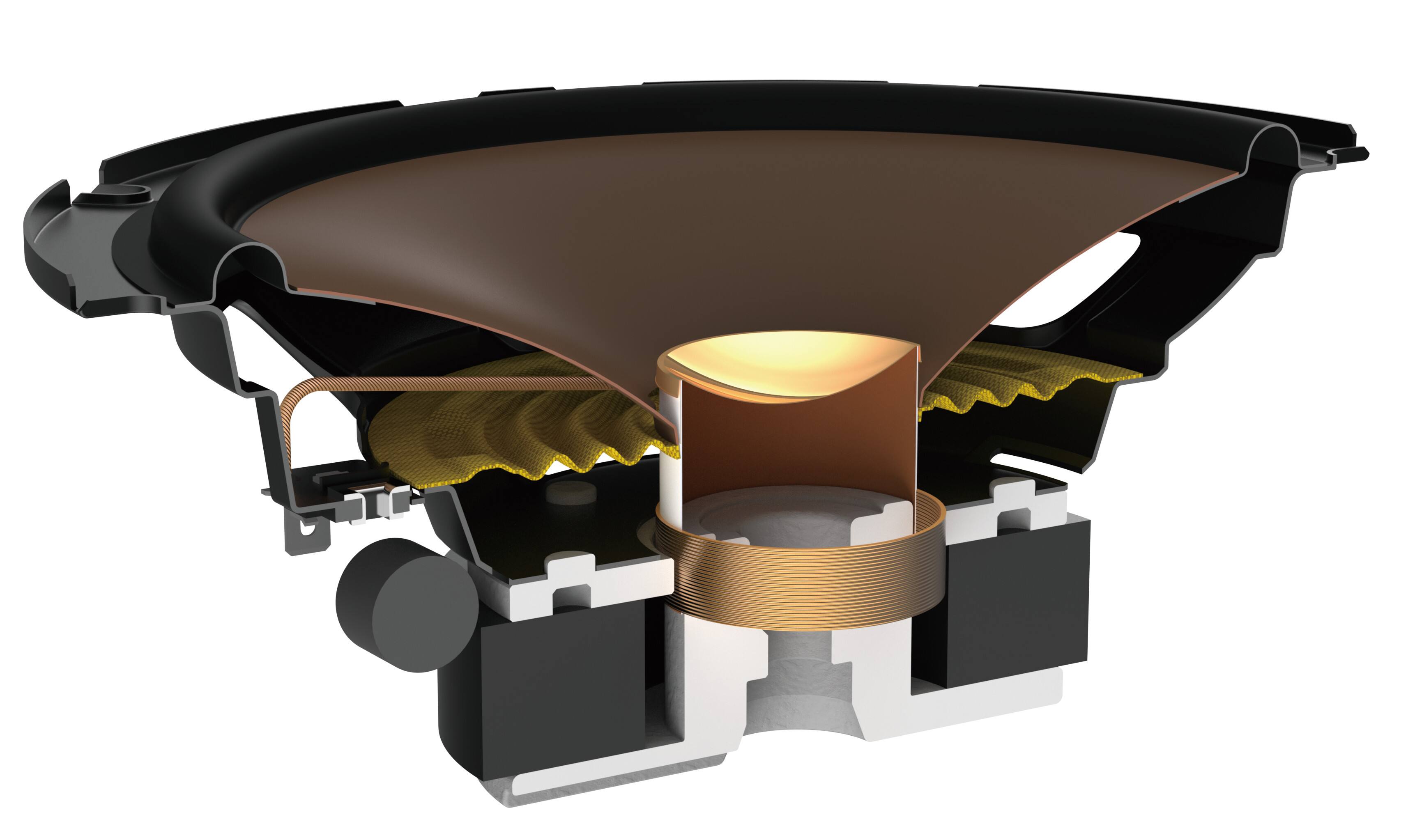 Angle. Pioneer - 6-1/2" Component Car Speakers Aramid Fiber-reinforced IMPP cone (Pair) - Black.