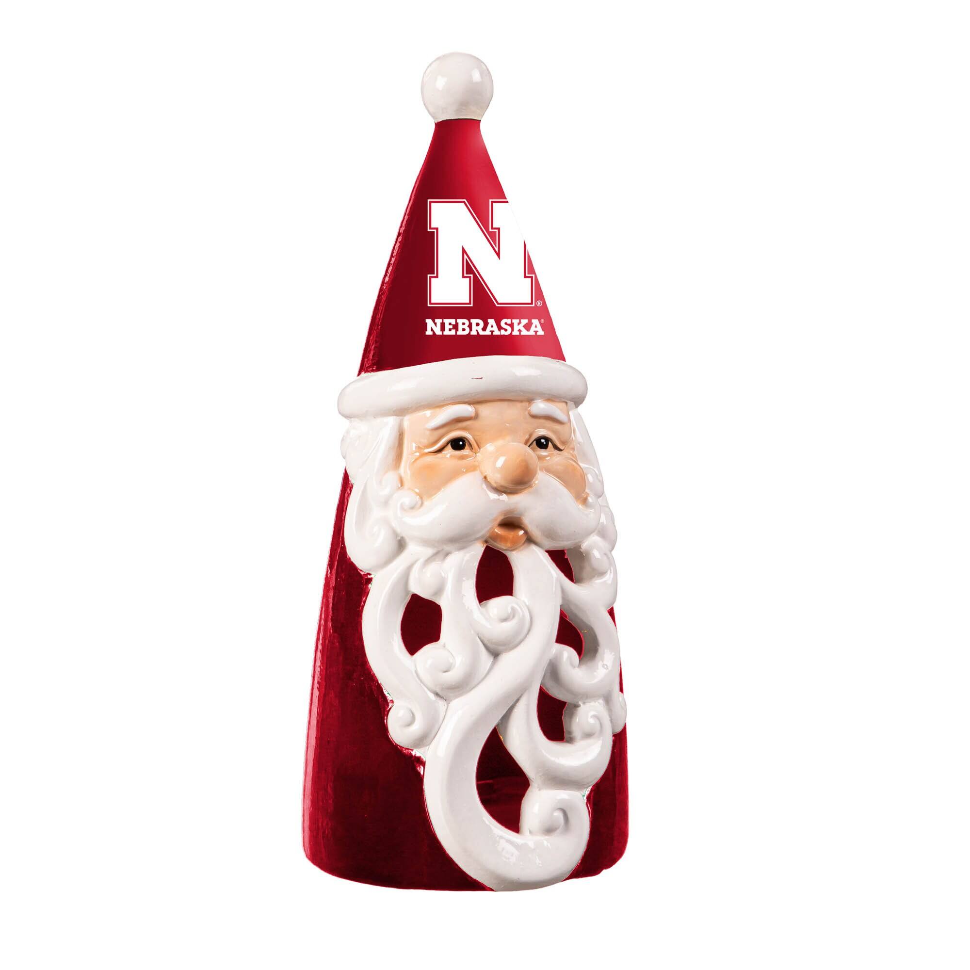 Front. Evergreen Enterprises - Nebraska Huskers 8" LED Santa Statue - Red.