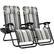 Front. Best Choice Products - Best Choice Products Set of 2 Zero Gravity Lounge Chair Recliners for Patio, Pool w/ Cup Holder Tray - Gray Stripes - Gray Stripes.