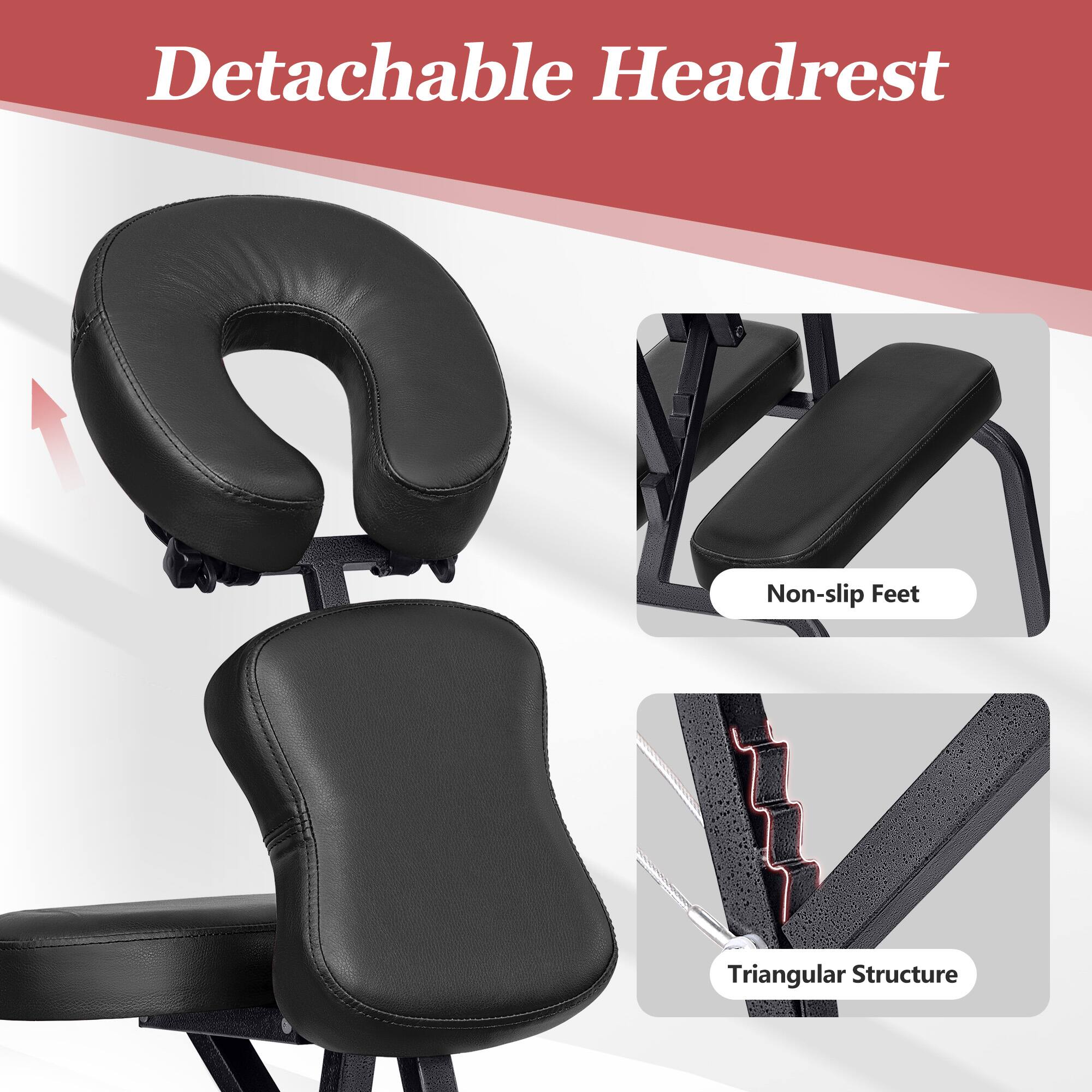 Detachable Headrest, Non-slip Feet, Triangular Structure