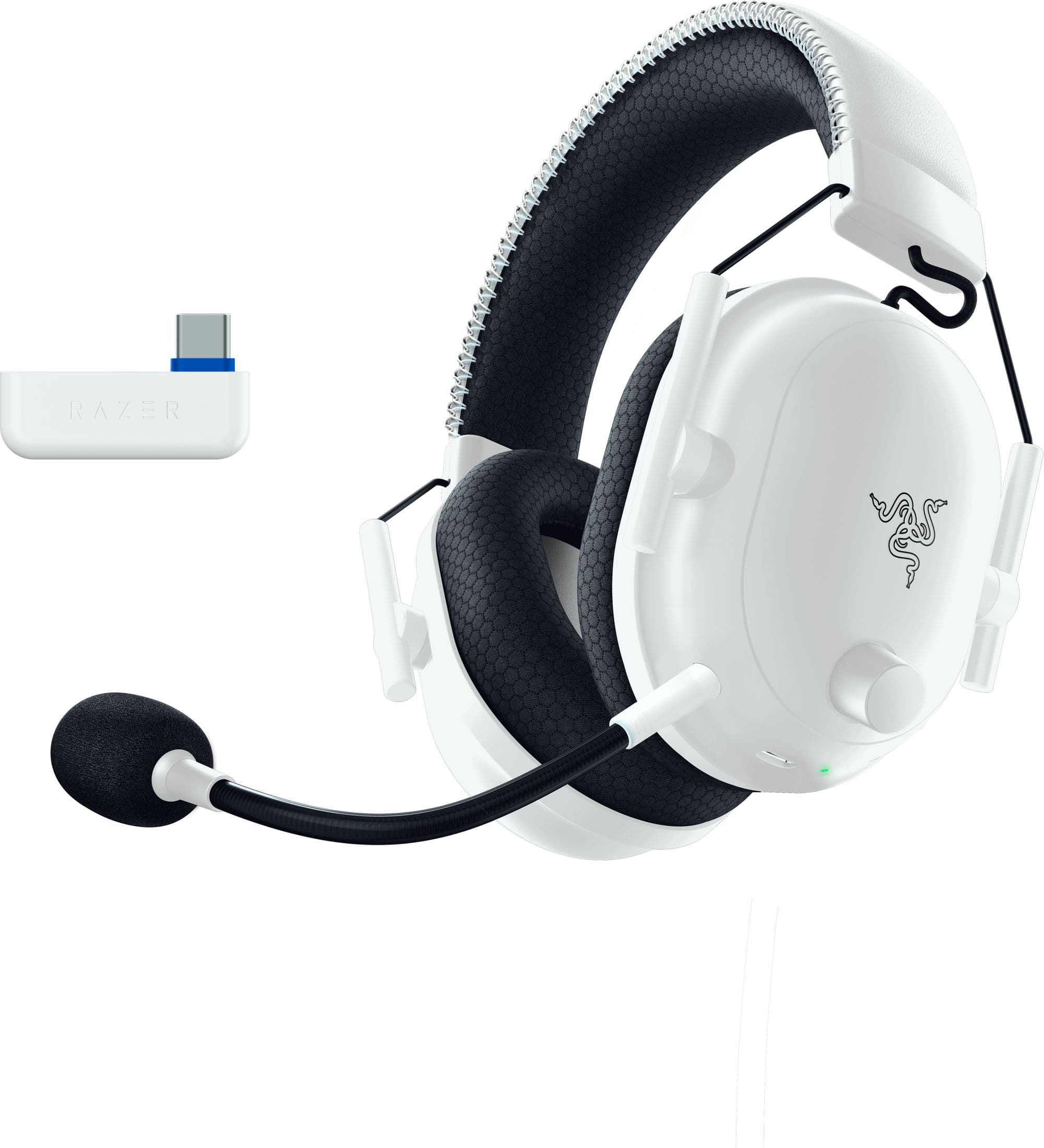 Front. Razer - BlackShark V2 Pro Wireless Over-the-Ear Gaming Headset for PS5 - White.