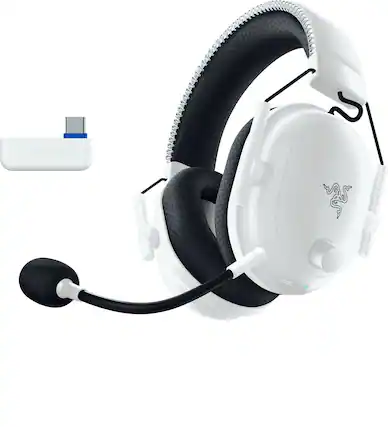 Front. Razer - BlackShark V2 Pro Wireless Over-the-Ear Gaming Headset for PS5 - White.