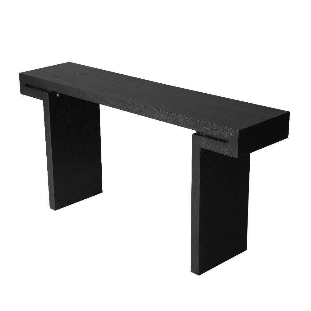 Alt View 6. Loheer - Loheer 60 Inch Rustic Farmhouse Console Table Black Distressed Wood Entryway Sofa Side Table for Living Room Hallway - Black.