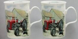Jiallo - Roy Kirkham Lancaster Mug - Countryside Set of 2, Red Tractor - Mutli color