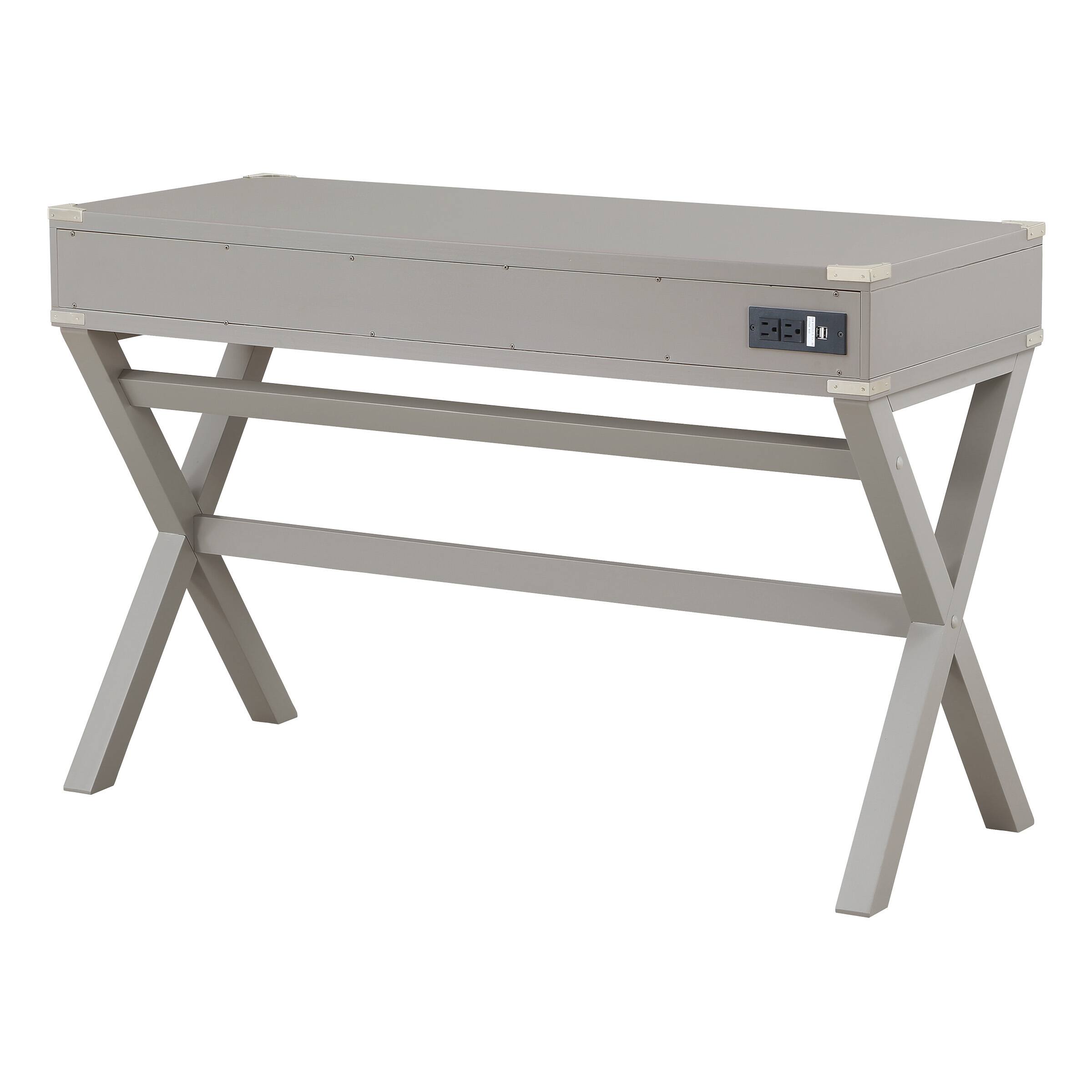Alt View 11. OSP Home Furnishings - Wellington 46" Desk with Power - Grey.