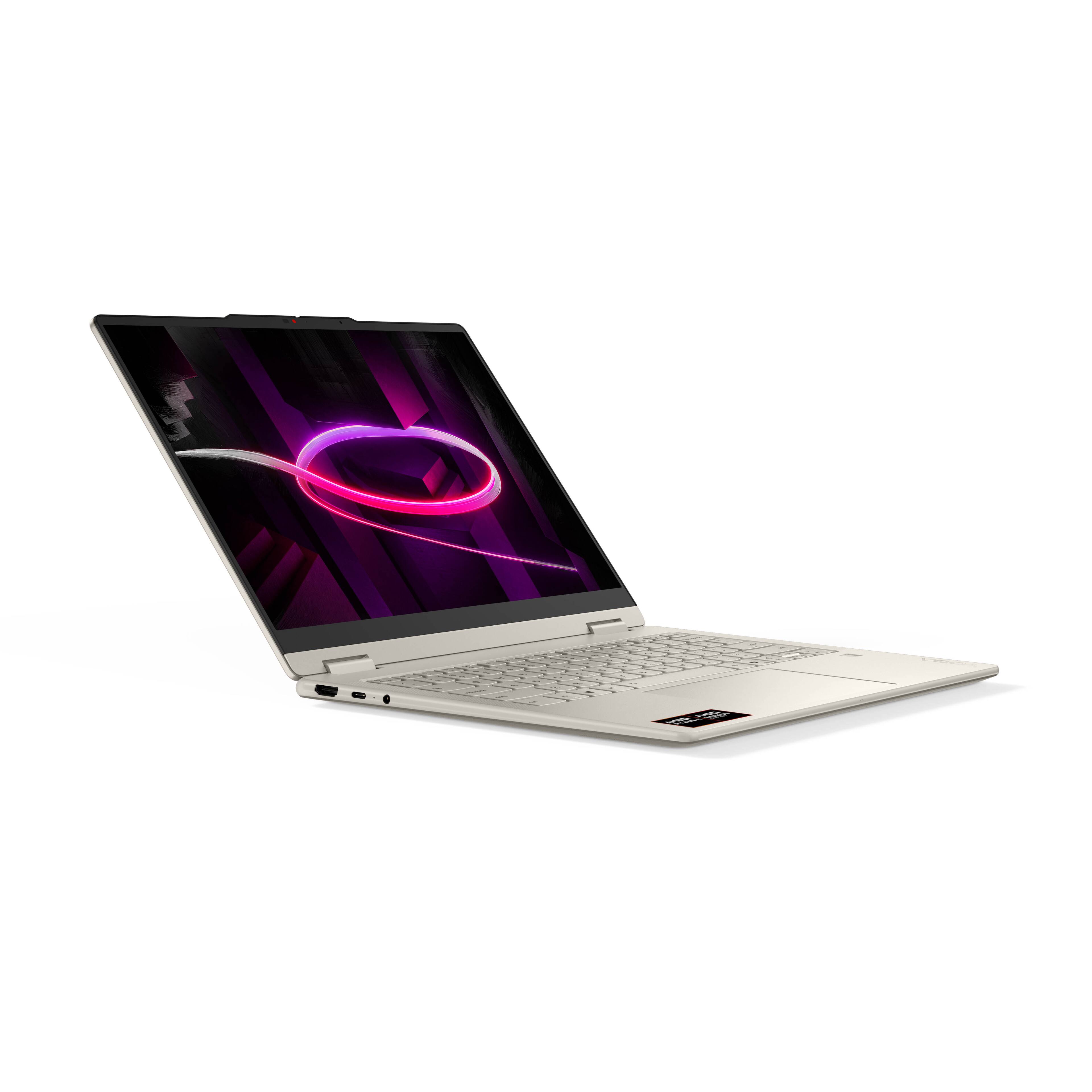 Alt View 10. Lenovo - Yoga 7a 2-in-1 - Copilot+ PC - 14" 2K OLED Touchscreen Laptop - AMD Ryzen AI 5 430 2026- 16GB Memory - 512GB SSD - Seashell.