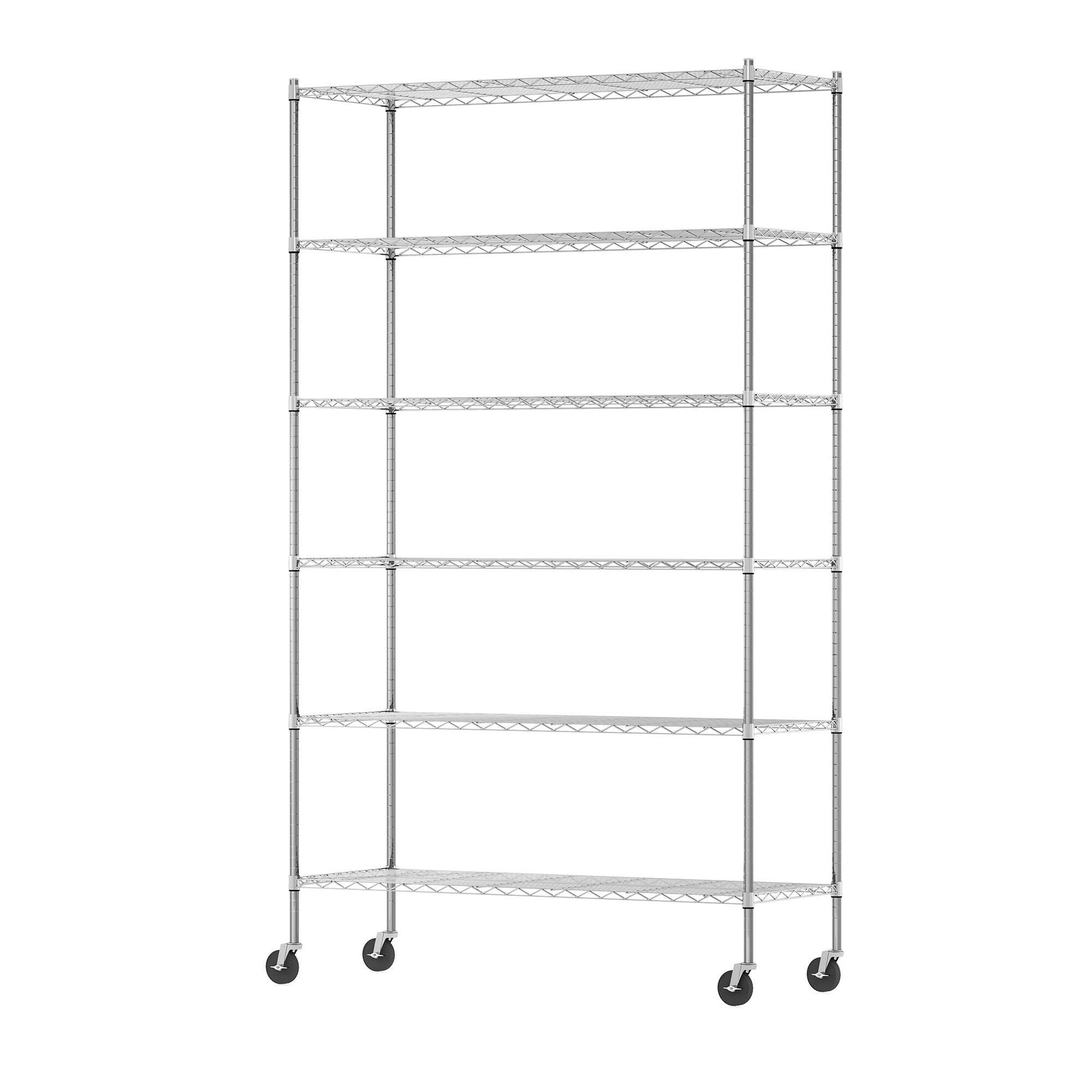 Alt View 7. Furinno - Furinno WAYAR 6-Tier Adjustable Steel Wire Storage Shelf, Heavy Duty Standing Storage Shelf, for Garage, Kitchen - Chrome.