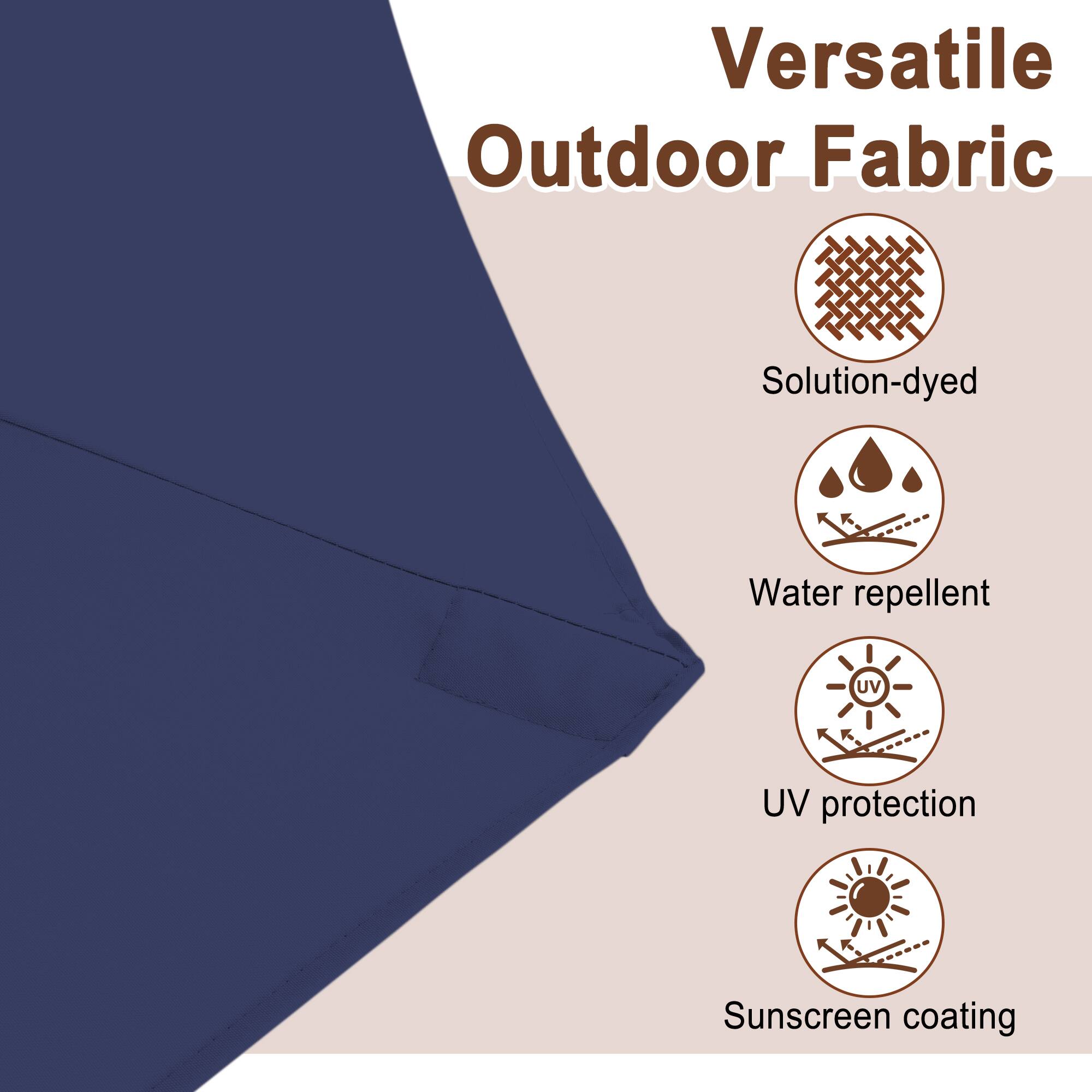 Versatile Outdoor Fabric  
- Solution-dyed  
- Water repellent  
- UV protection  
- Sunscreen coating