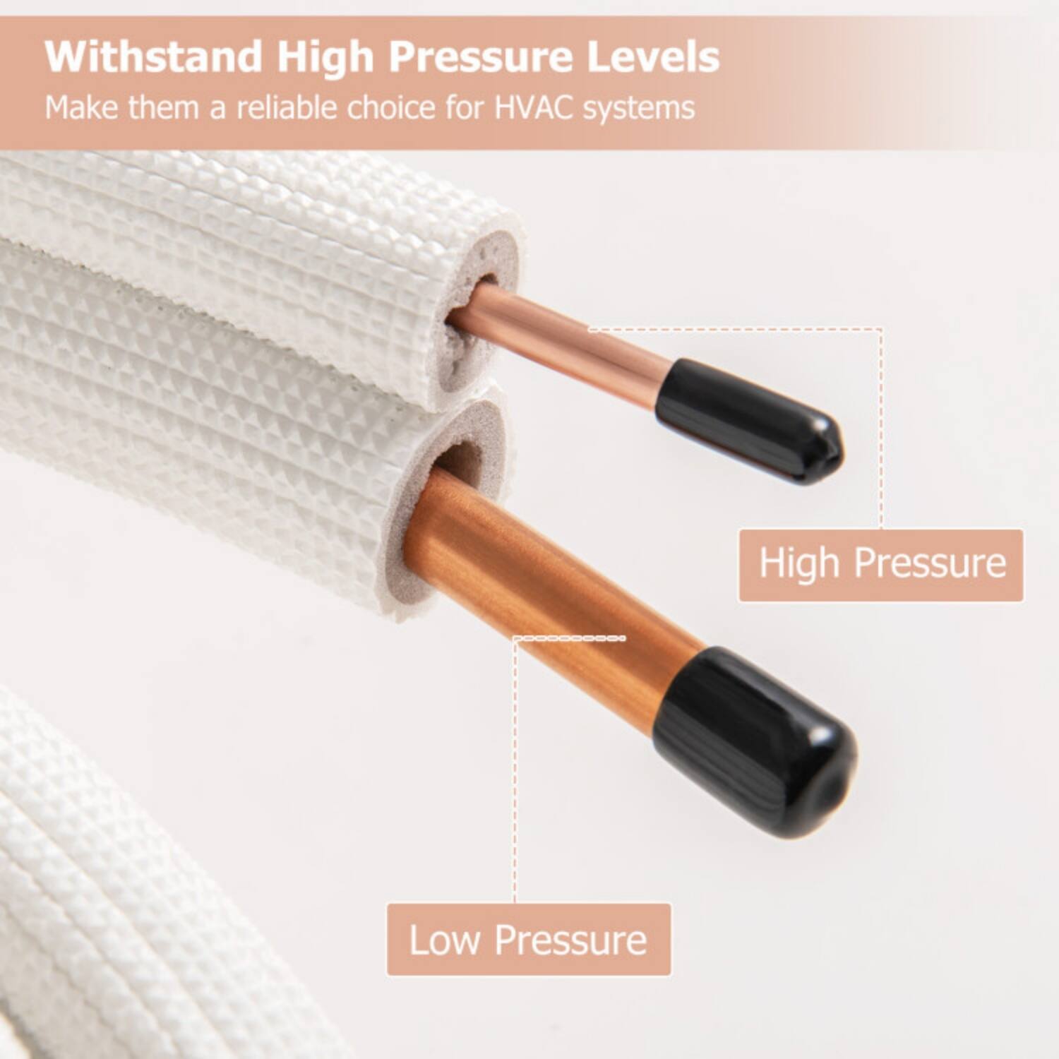 Withstand High Pressure Levels  
Make them a reliable choice for HVAC systems  

High Pressure  
Low Pressure