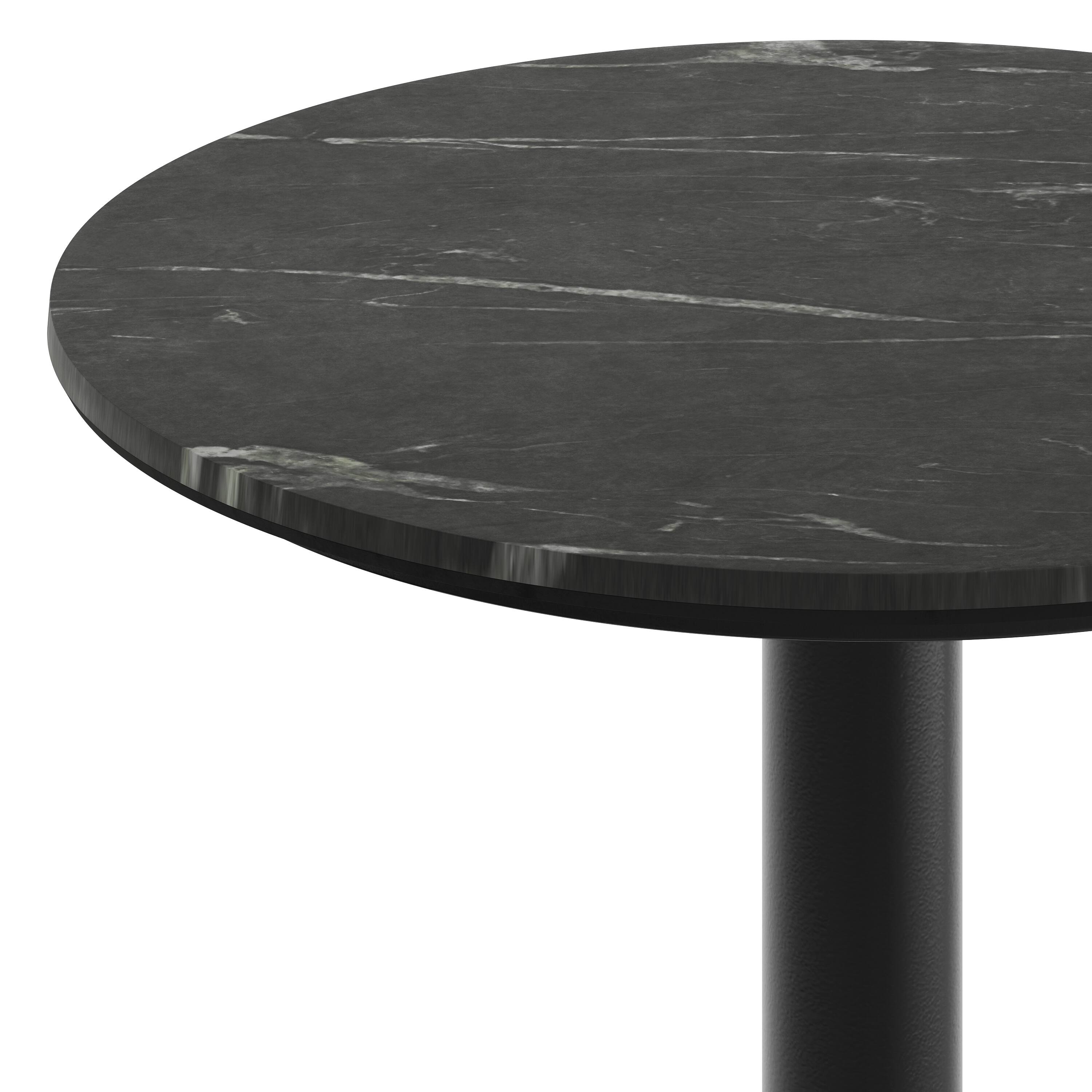 Alt View 9. Emma + Oliver - PureShield Tabletop with Seam-Free Surface Innovation and Bar Height Base - Black Faux Marble/Black Base.