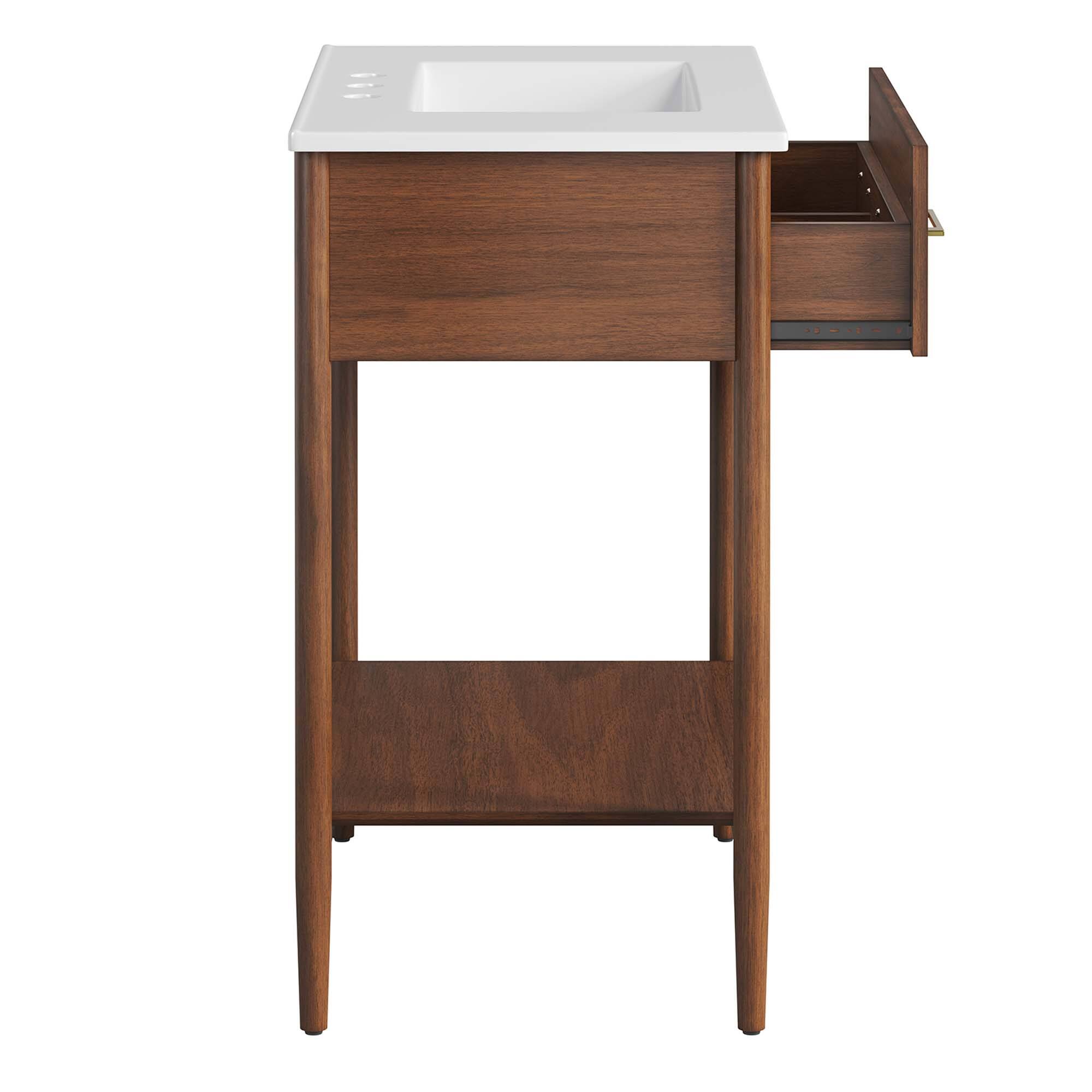 Alt View 5. Modway - Zaire Bathroom Vanity Basin Included by Modway - Walnut White.