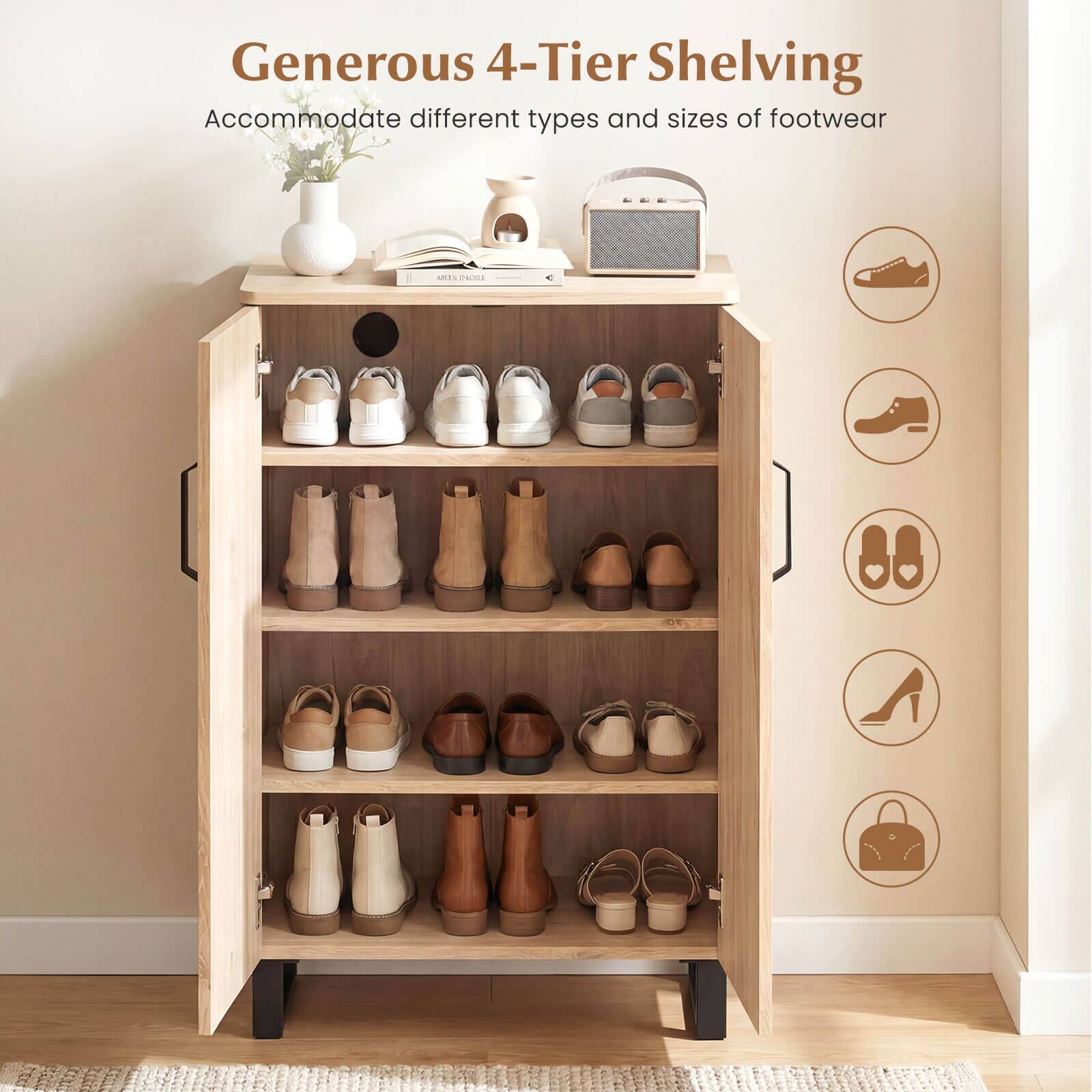 Generous 4-Tier Shelving  
Accommodate different types and sizes of footwear