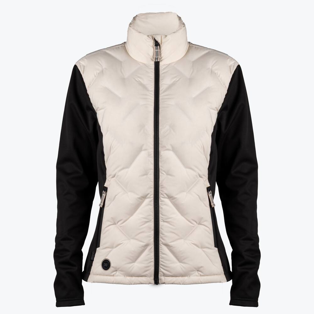 Alt View 4. Mobile Warming - Women's Aria Hybrid Heated Jacket - Cream/Black.