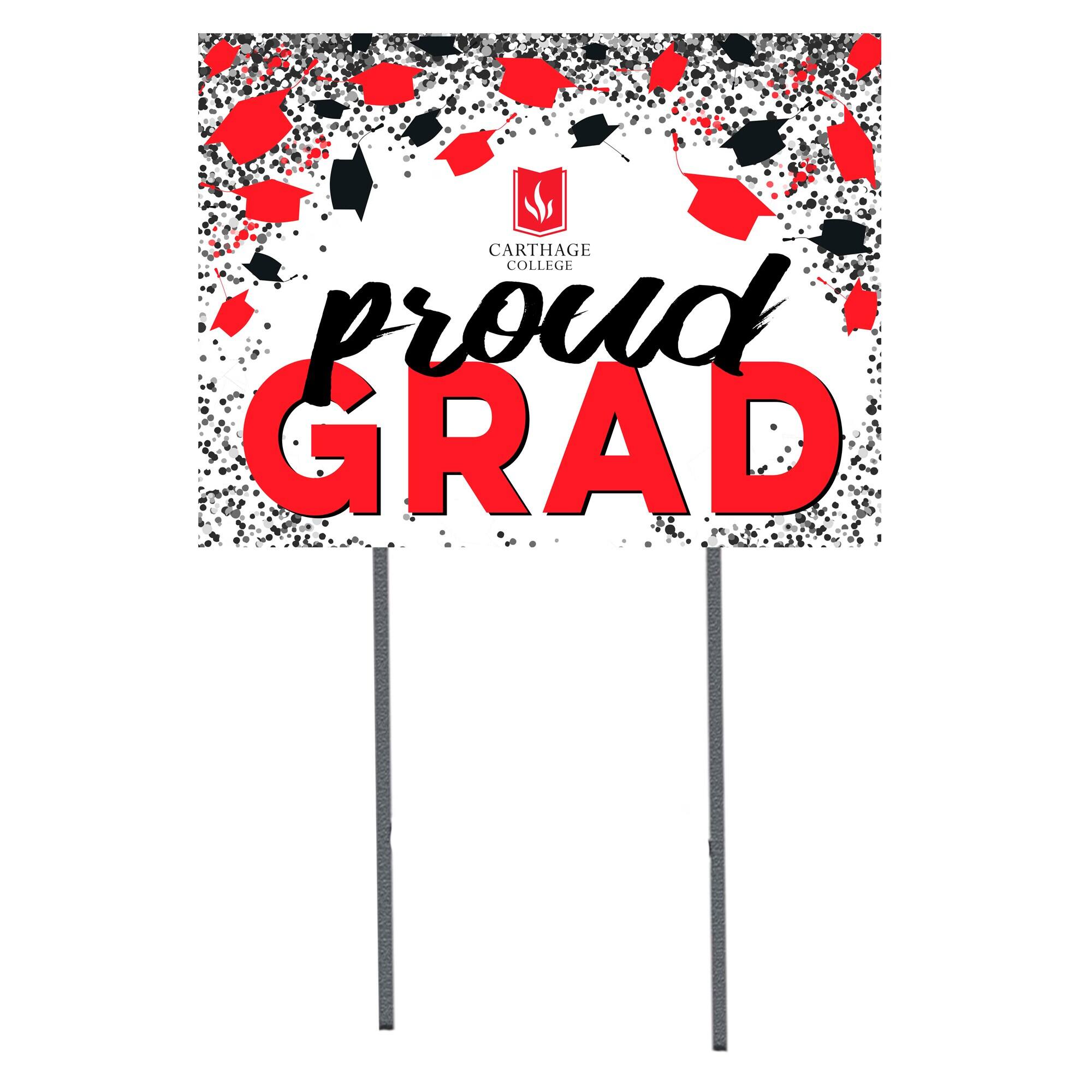 Carthage Firebirds 18" x 24" Proud Grad Yard Sign