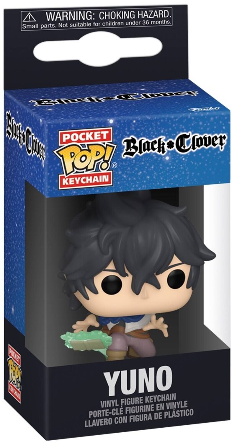 WARNING: CHOKING HAZARD. Small parts. Not suitable for children under 36 months. POCKET Black * Clover POP! KEYCHAIN YUNO KEYCHAIN VINYL FIGURE VINYLE FIGURINE EN PORTE-CLE FIGURA DE PLSTICO LLAVERO CON