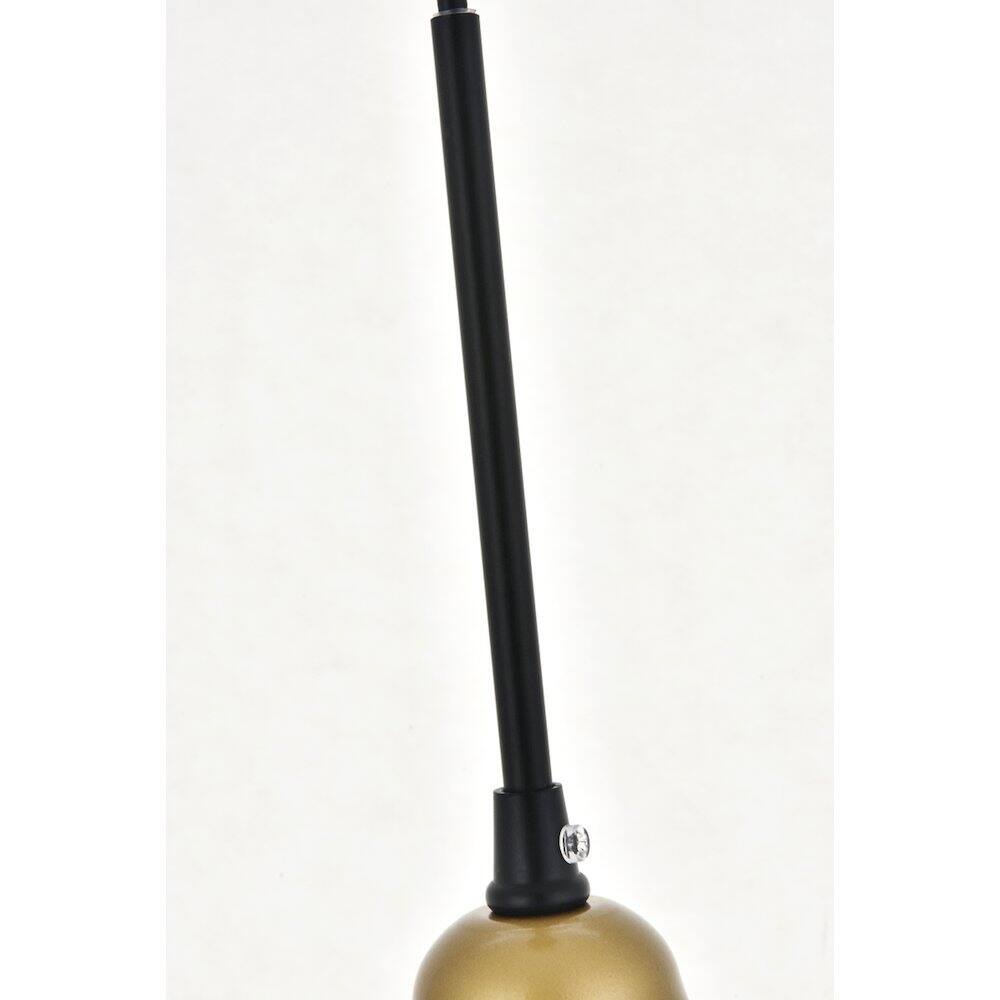 Alt View 1. Living District - Histoire 3 Light Brass And Black Pendant - Brass And Black And Clear.