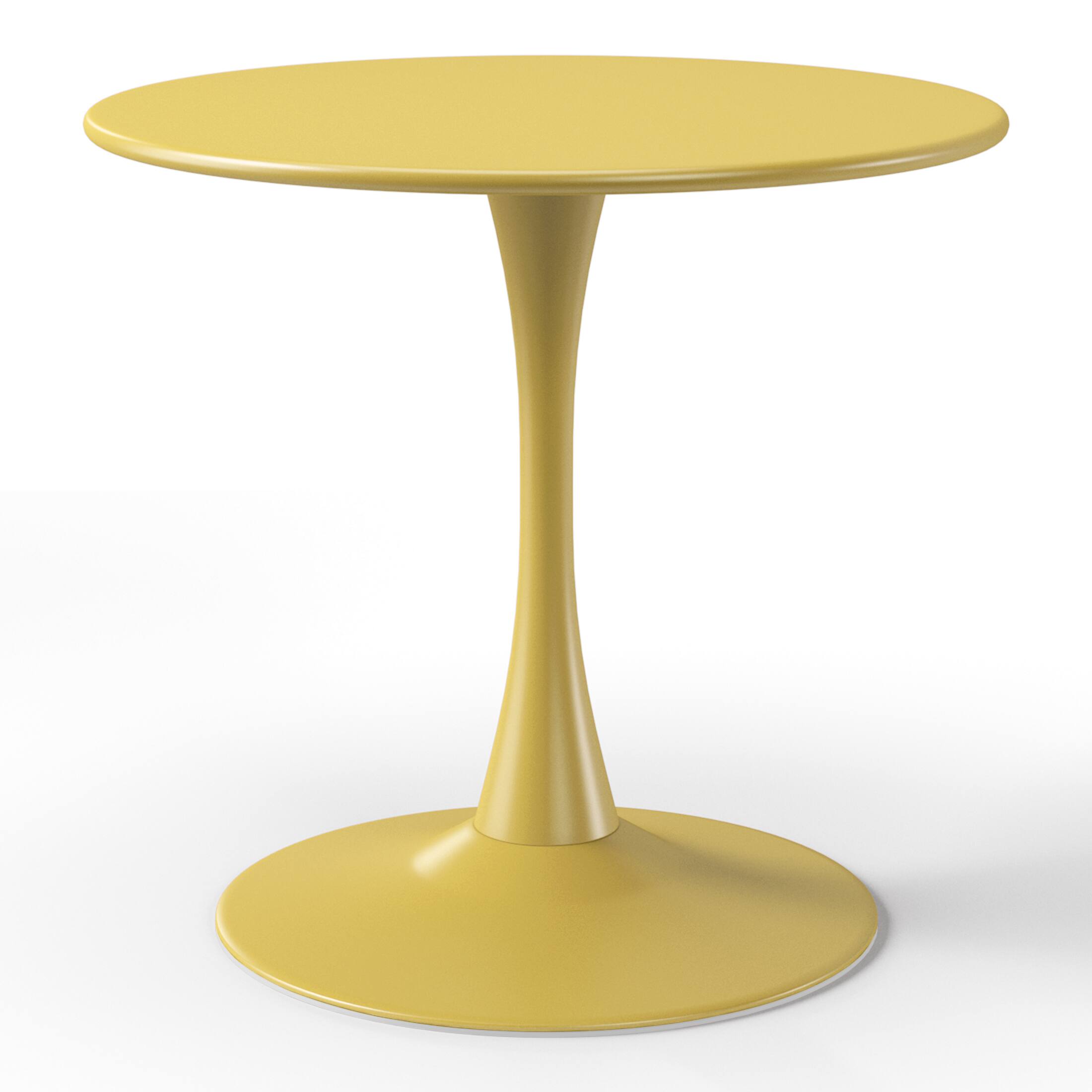 Left. WestinTrends - WestinTrends Playa 31.5" Round Outdoor Indoor Metal Cocktail Dining Table - Yellow.