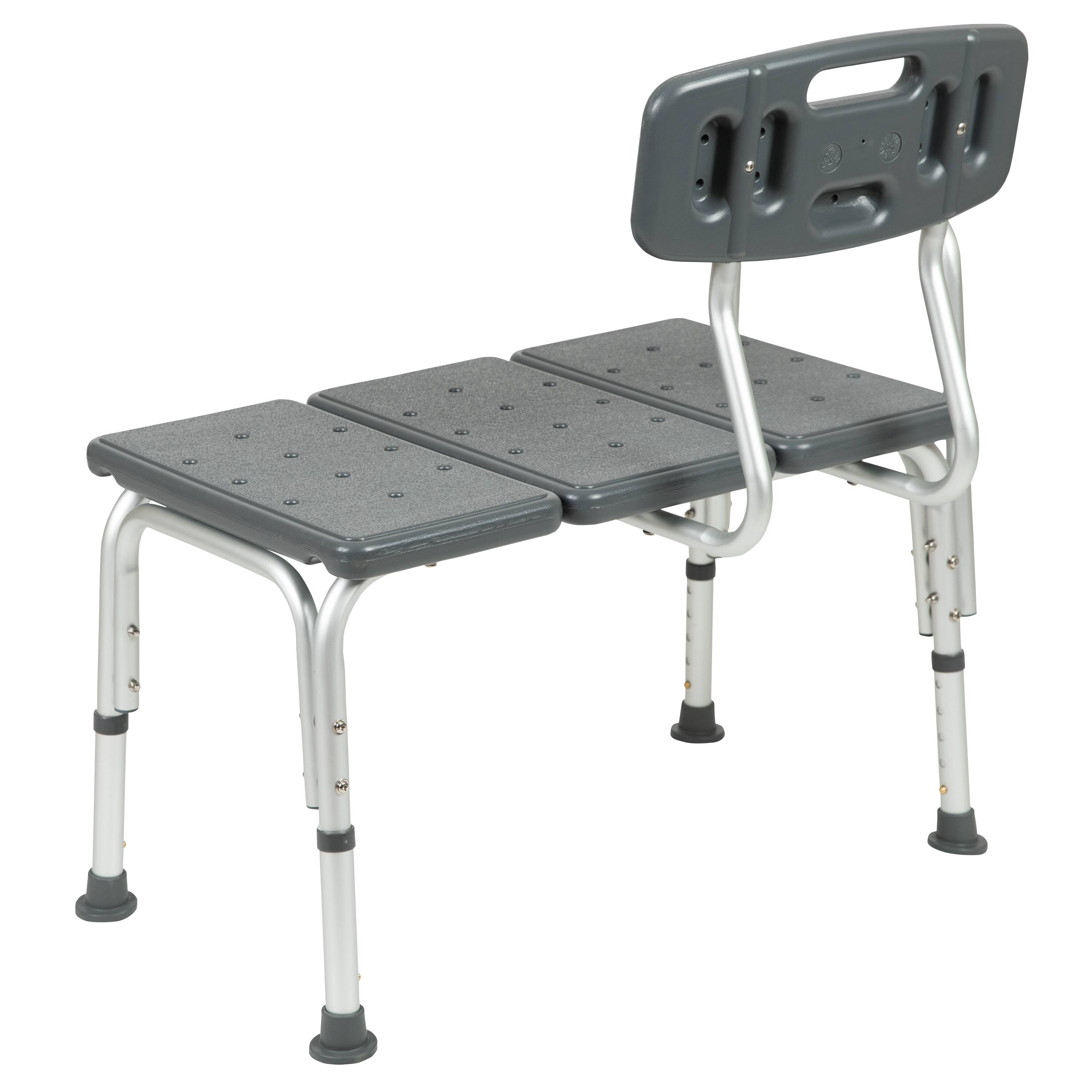 Alt View 7. Emma + Oliver - 300 Lb. Capacity Adjustable Bath & Shower Medical Transfer Bench - Gray.