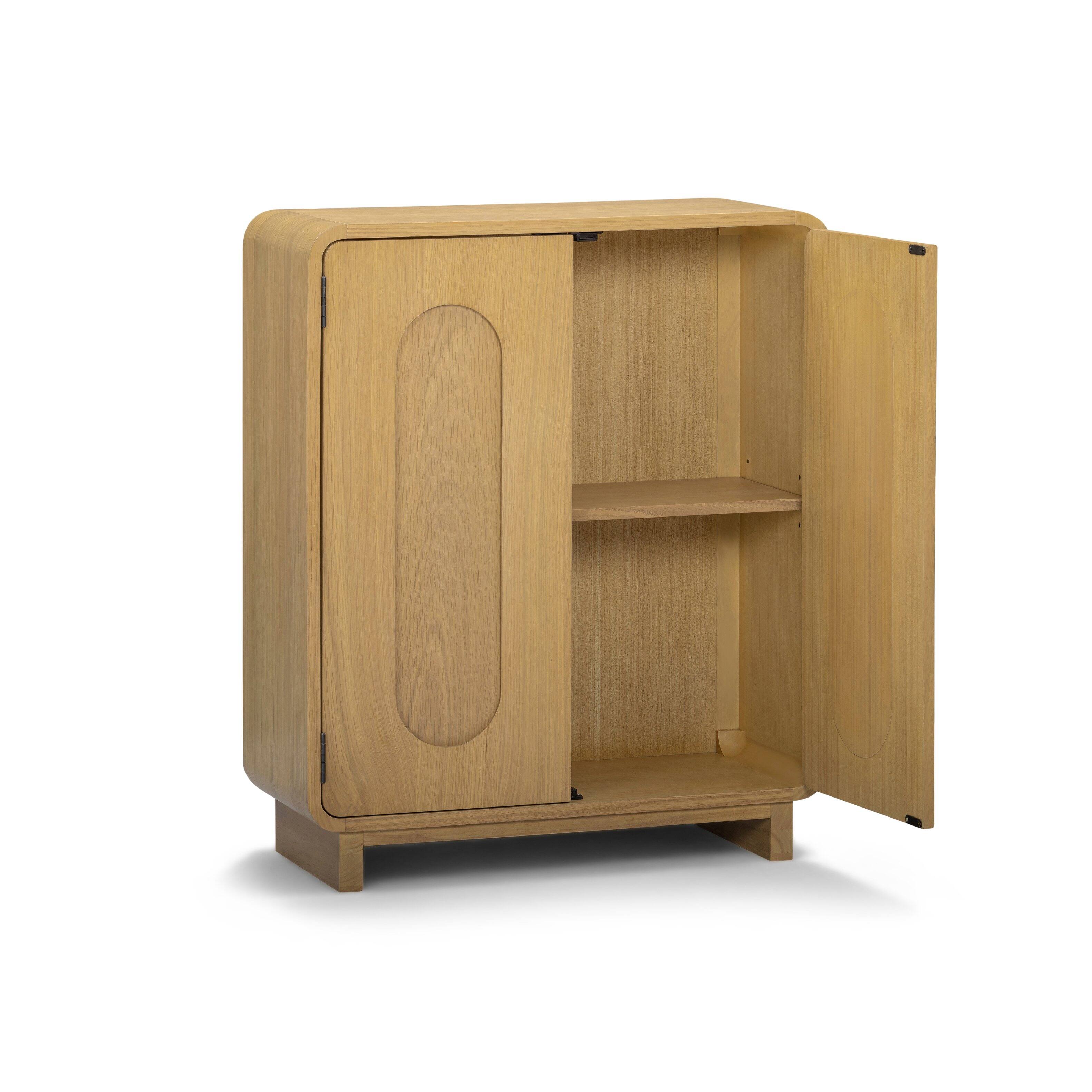 Alt View 4. Teamson Home - Oak Veneer Multi Purpose Storage Accent Cabinet with Solid Wood Frame - Natural.