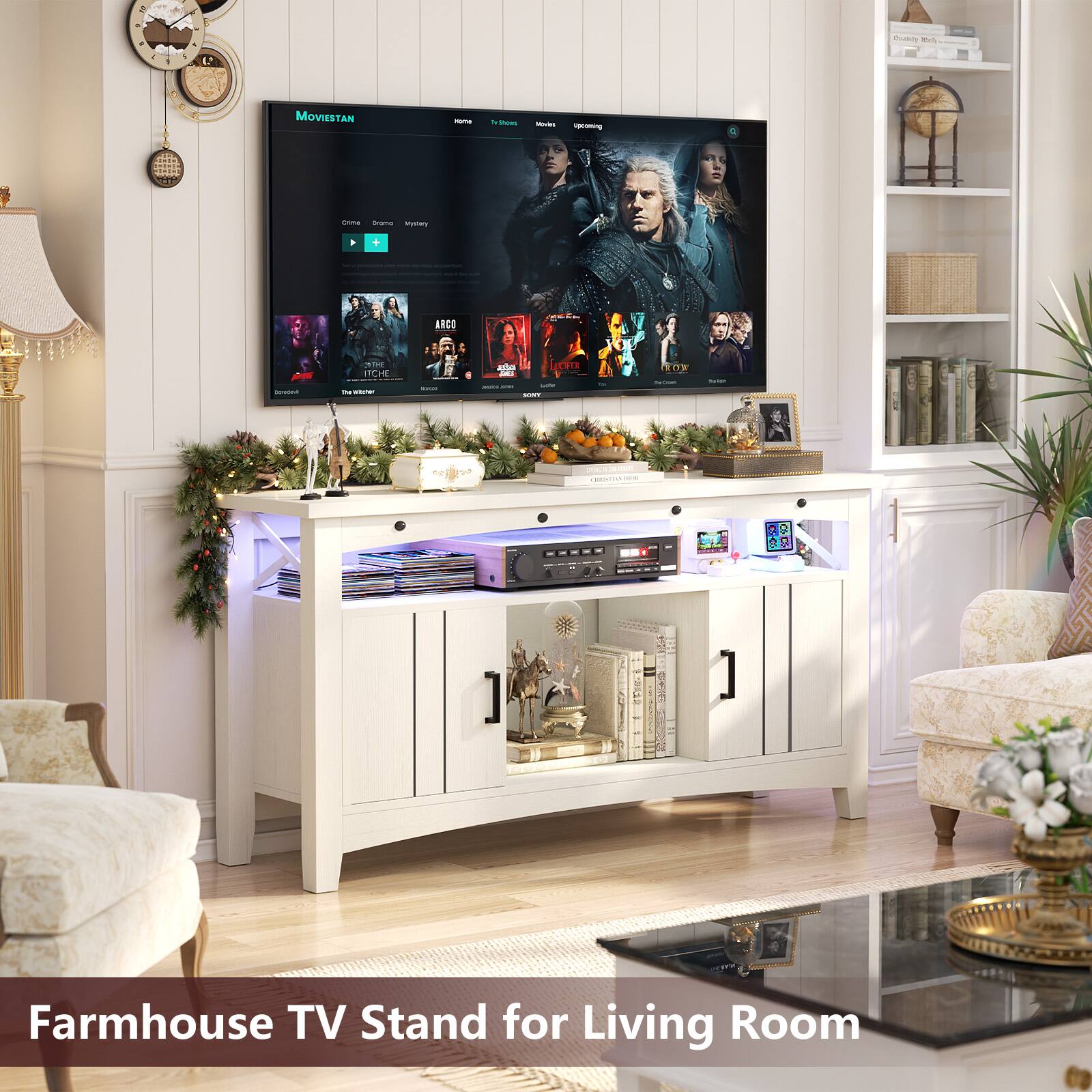 Farmhouse TV Stand for Living Room