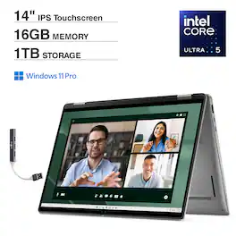 Dell - Latitude 7450 2-in-1 Laptop 14" Touch FHD+ Display (Intel Ultra 5-135U, 16GB LPDDR5X, 1TB SSD, Win 11 Pro) w/USB Hub - Smoke Gray