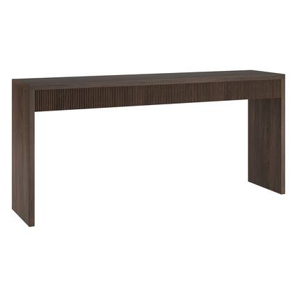 Front. Hudson&Canal - Lawrence 64" Wide Rectangular Fluted Console Table - Brown.