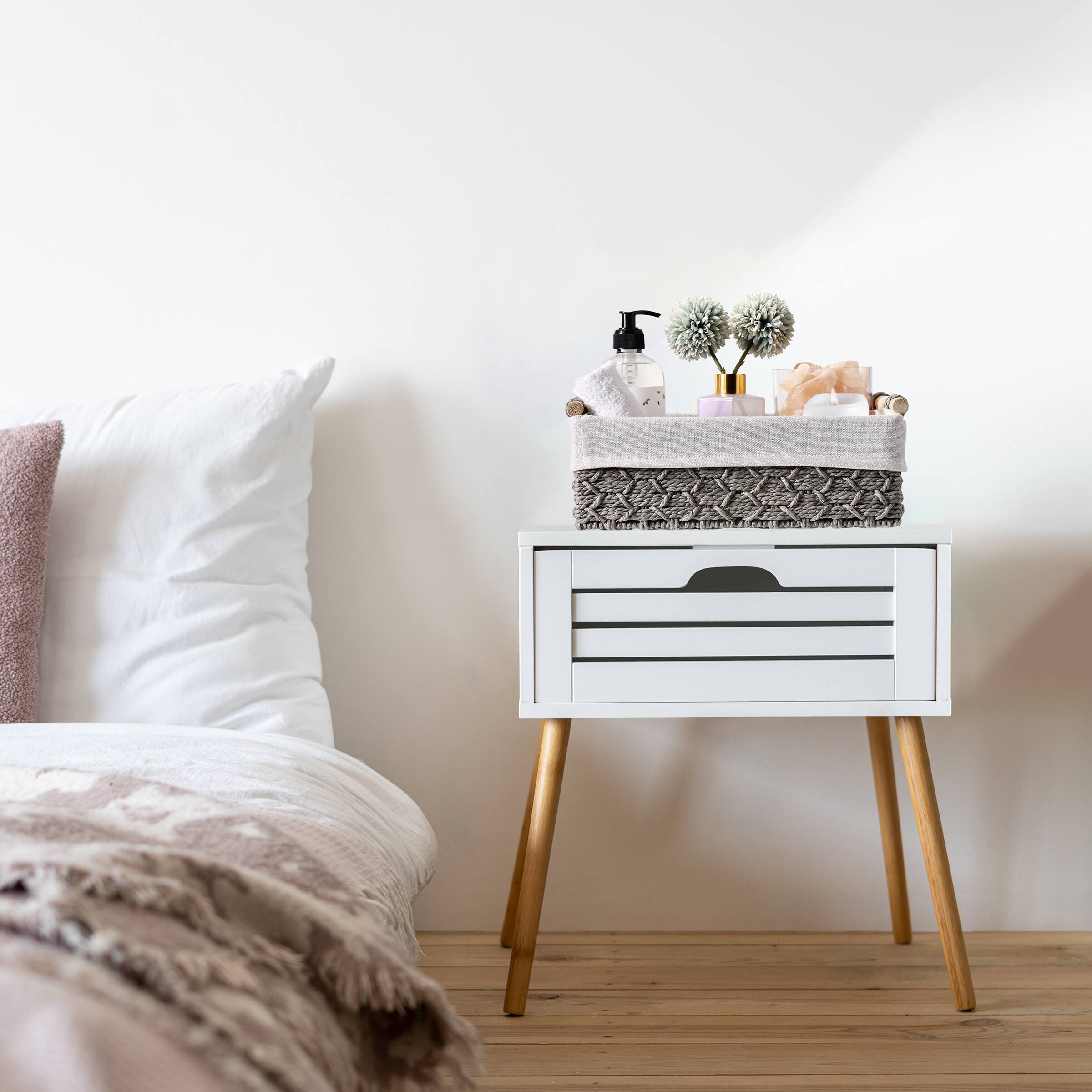 Alt View 2. Sorbus - Sorbus Macrame Boho Decor Baskets - Changing Station, Linens, Clothes, Diapers, Toiletries, Nursery - Gray.