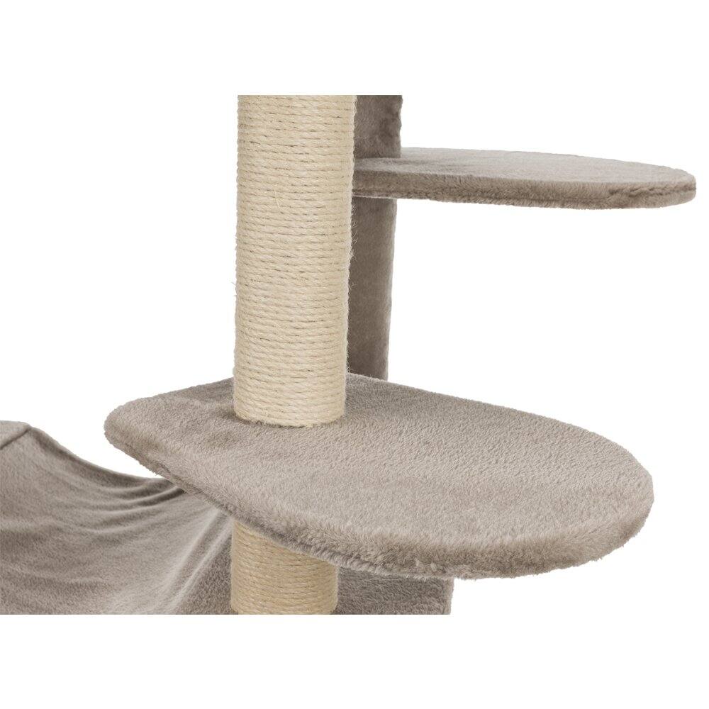 Alt View 4. TRIXIE - Fabiola Plush & Sisal 65" Cat Tower Scratching Posts Condo Hammocks Platforms - Gray.