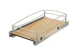 Rev-A-Shelf - Solid Bottom Pullout Base Soft-close Cabinet Organizer, 54BK-12SC-1 - Silver