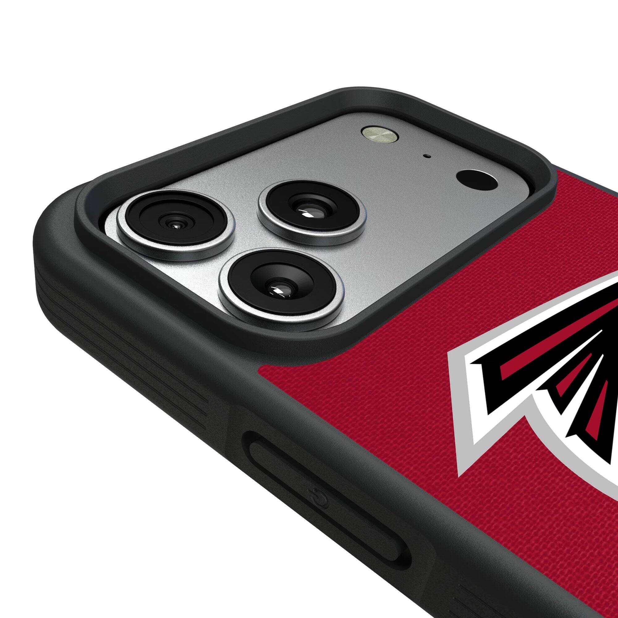 Alt View 2. Keyscaper - Atlanta Falcons iPhone Stripe Design Bump Case - 16 Pro Max - Multicolor.