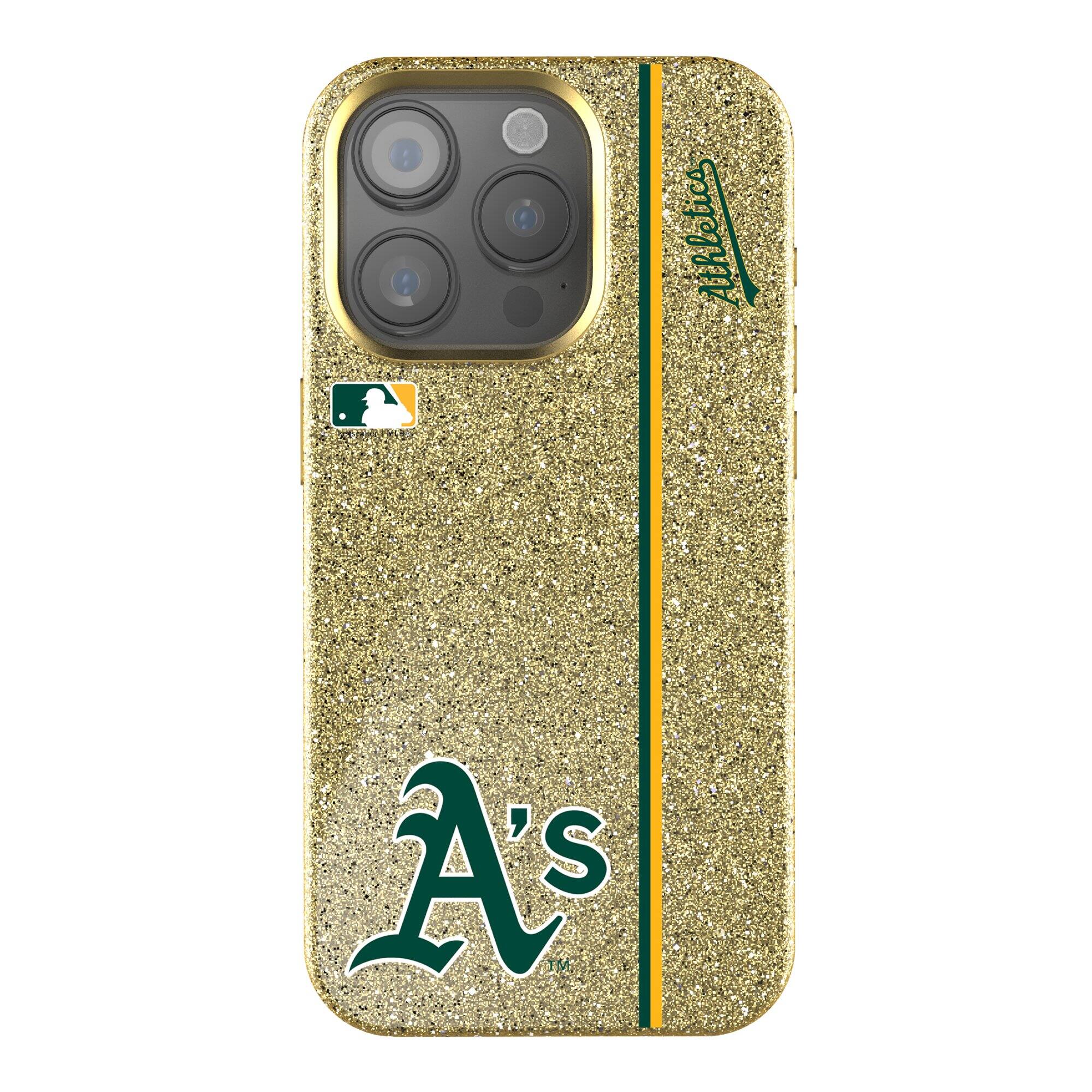 Front. Keyscaper - Gold Athletics iPhone Bling Case - 14 Pro Max - Gold.