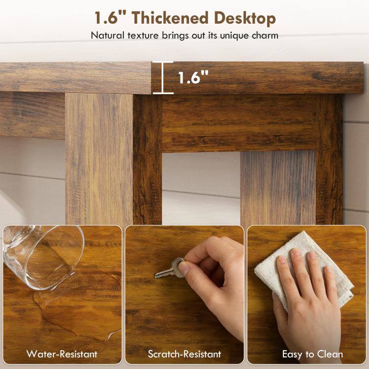 1.6" Thickened Desktop  
Natural texture brings out its unique charm

1.6"

Water-Resistant  
Scratch-Resistant  
Easy to Clean